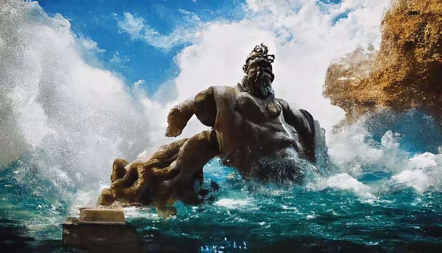 Zeus statue under the sea #001