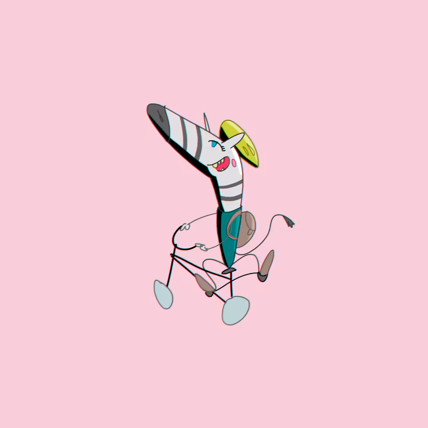 zebra on a bike