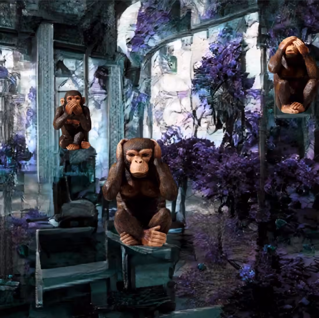 The Three Wise Monkeys.