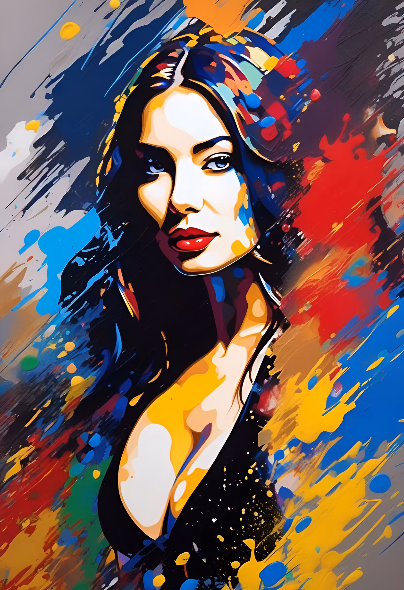 Pretty woman in abstract art #1