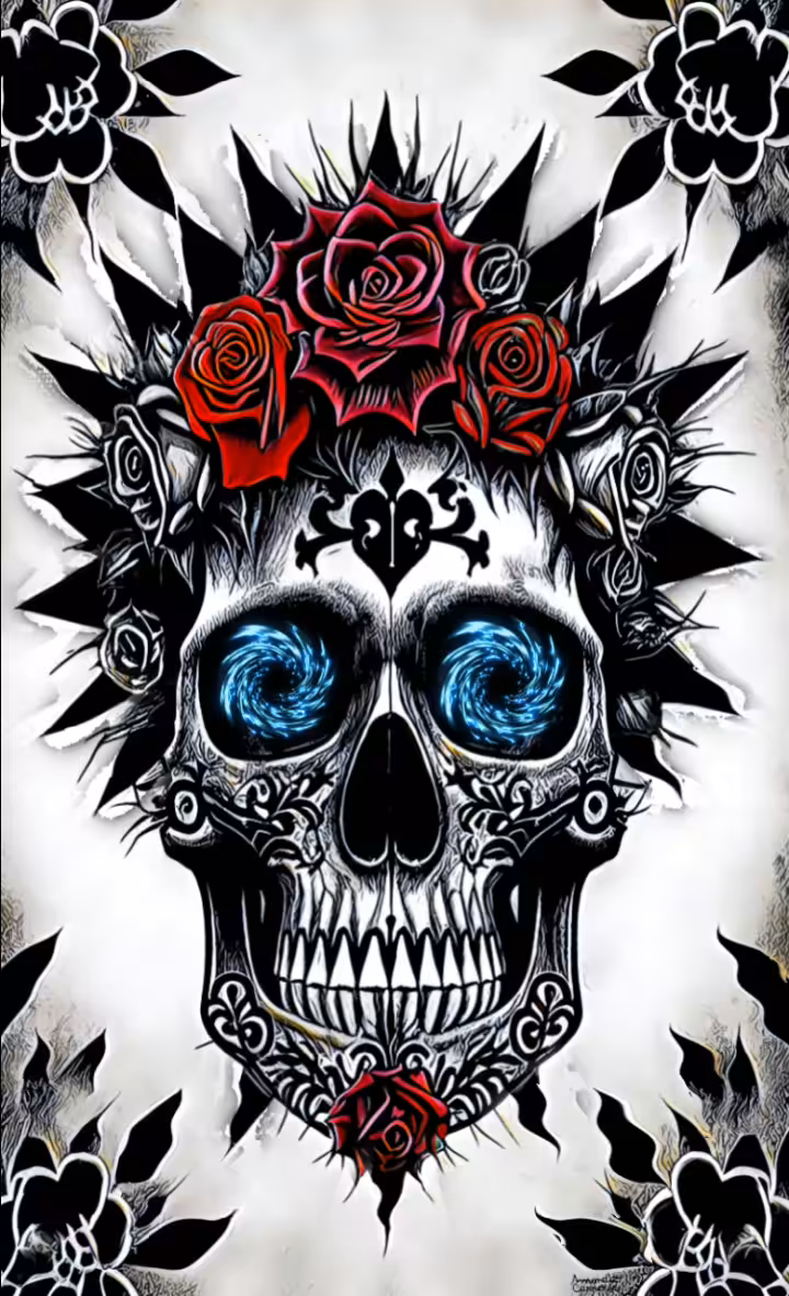Skulls and roses  #4.
