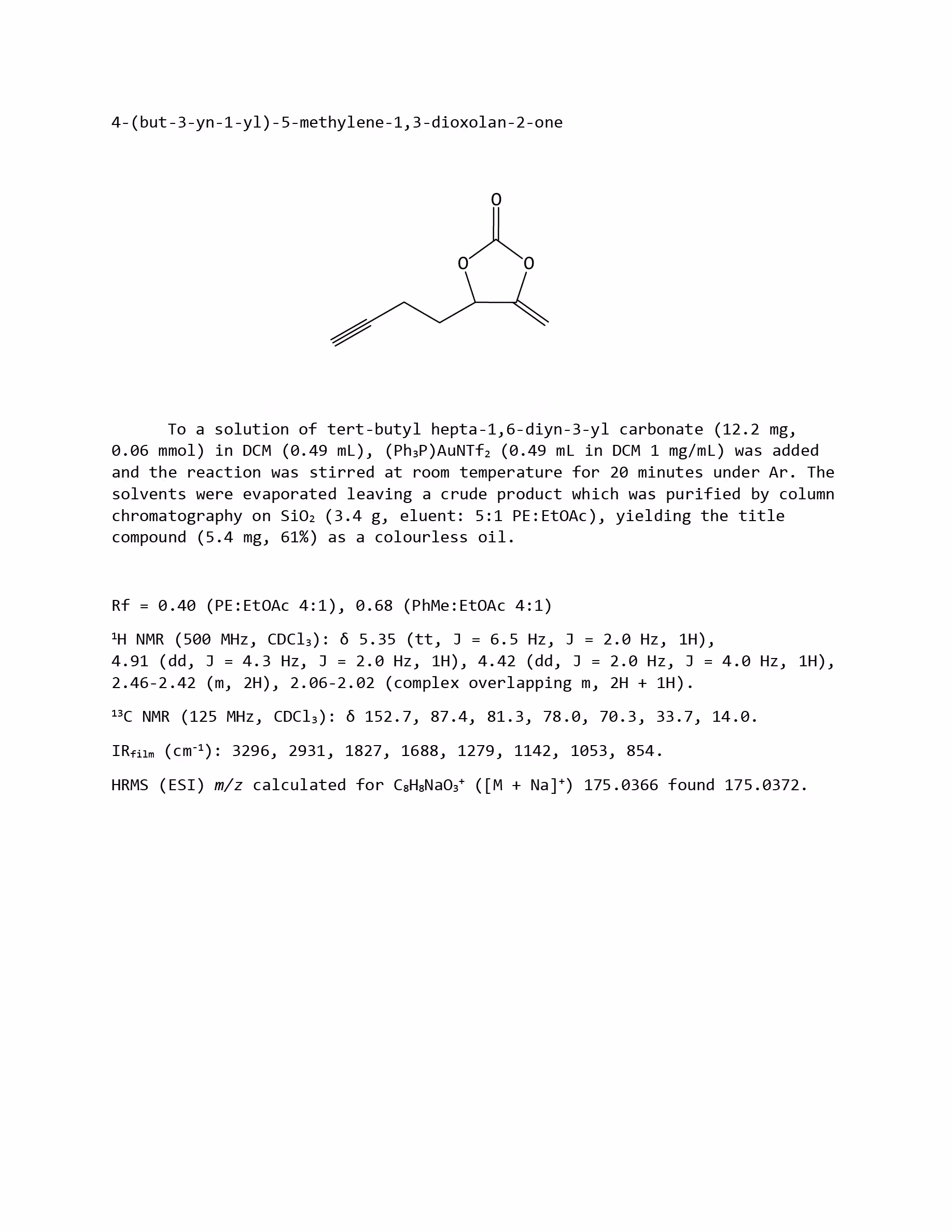 4-(but-3-yn-1-yl)-5-methylene-1,3-dioxolan-2-one