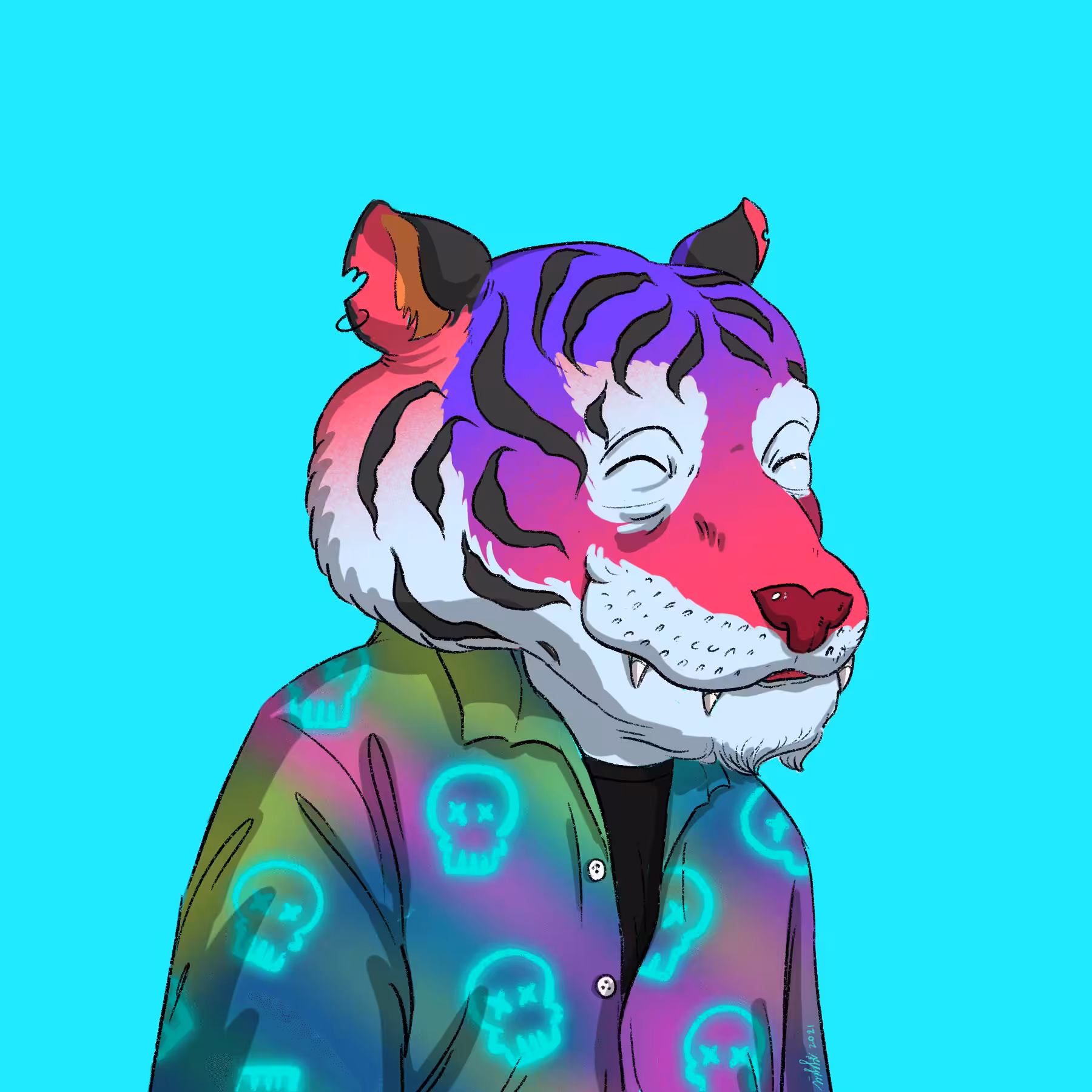 LUNGtiger shirt skull #64