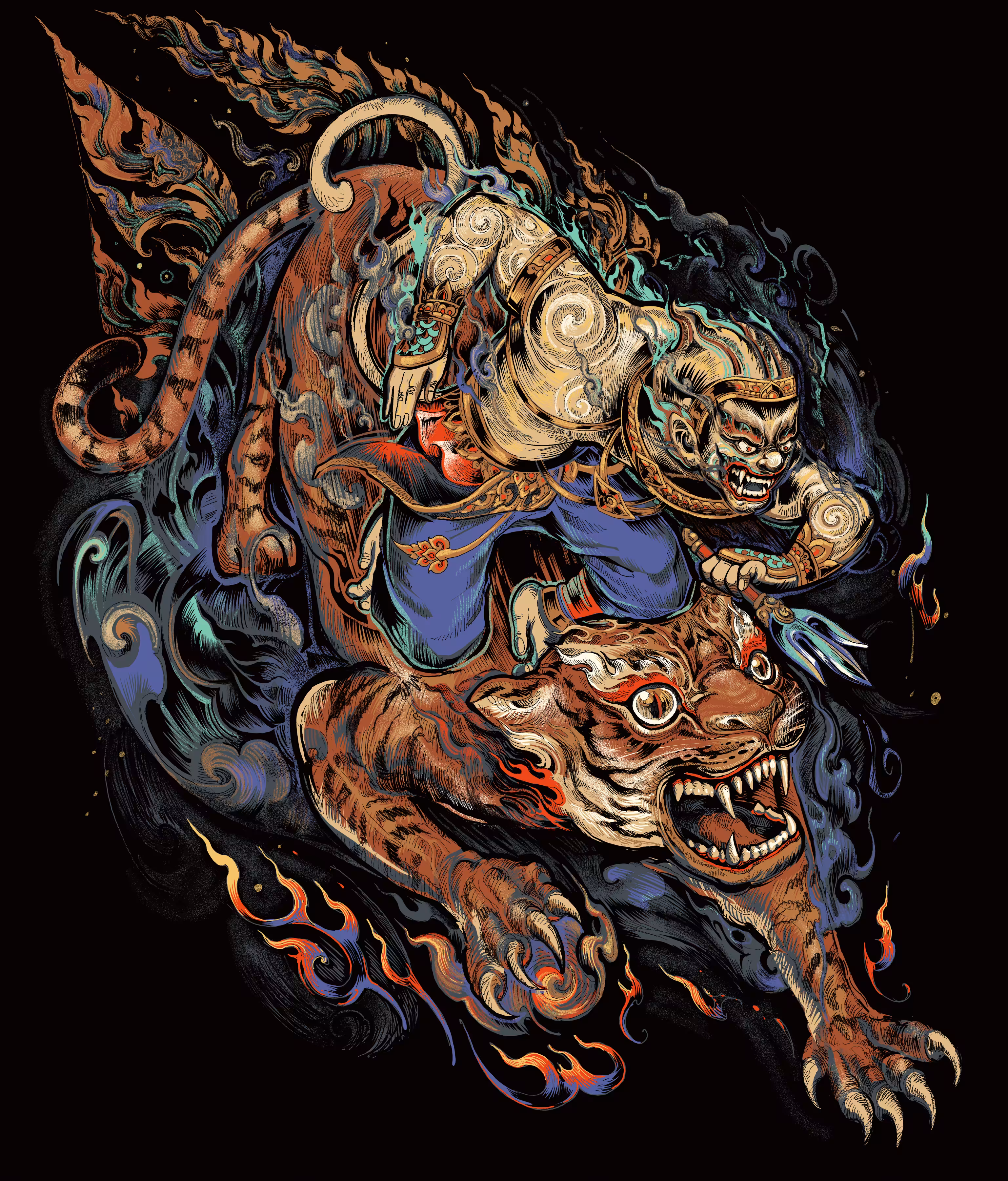 Thai art creature: Hanuman rider