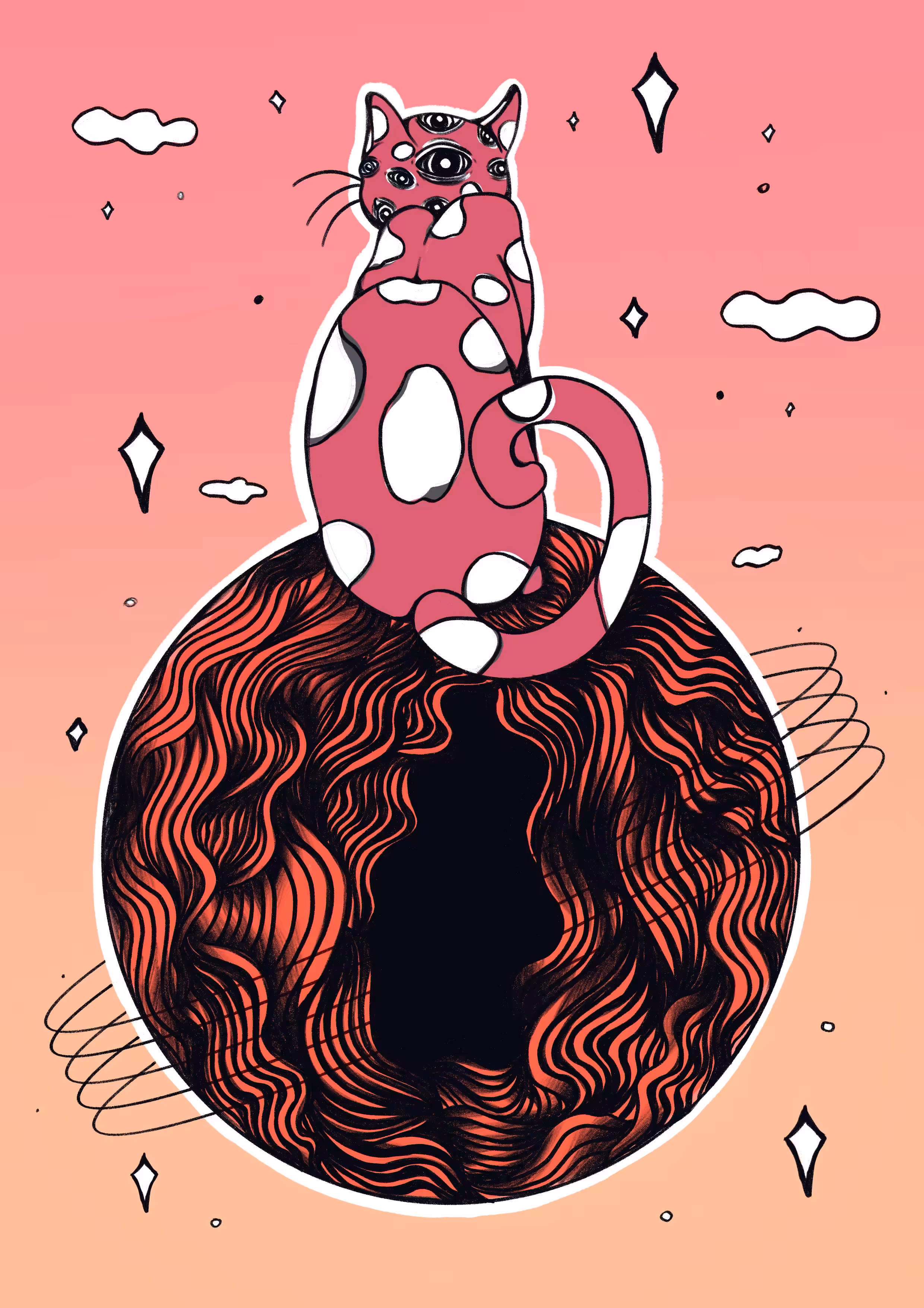 Cat with her world☄️