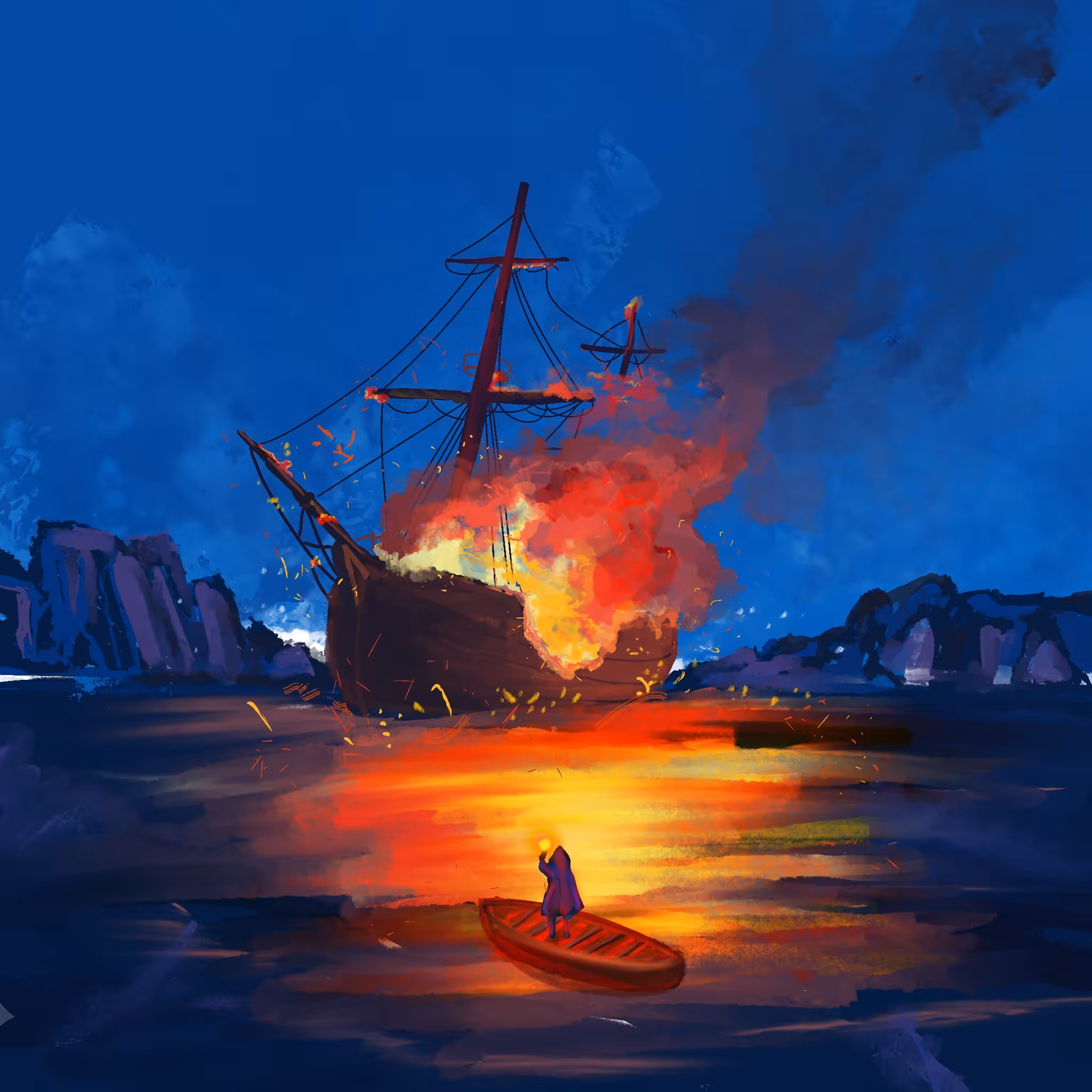 When Ice-Blue Blazes