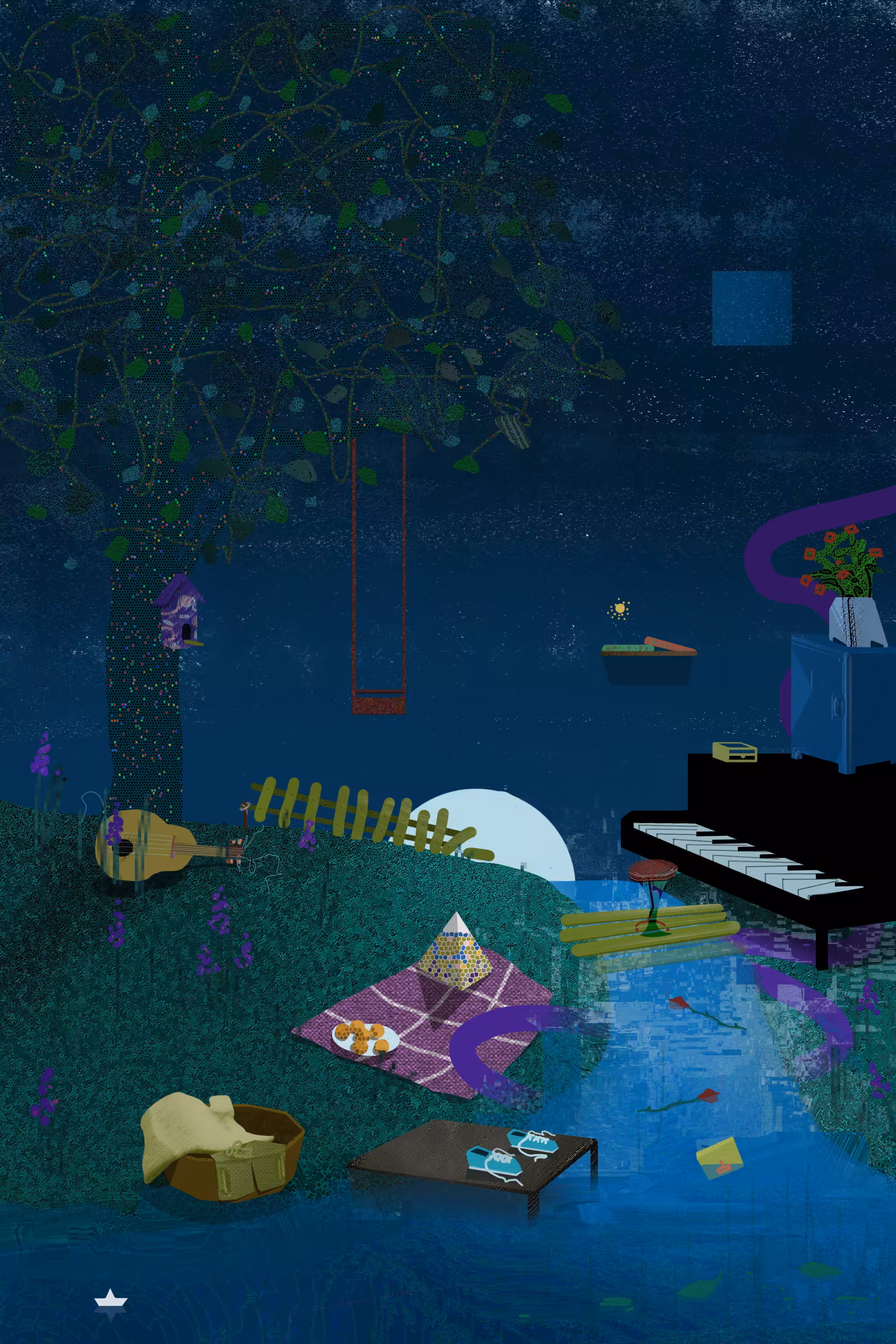 Landscape with books