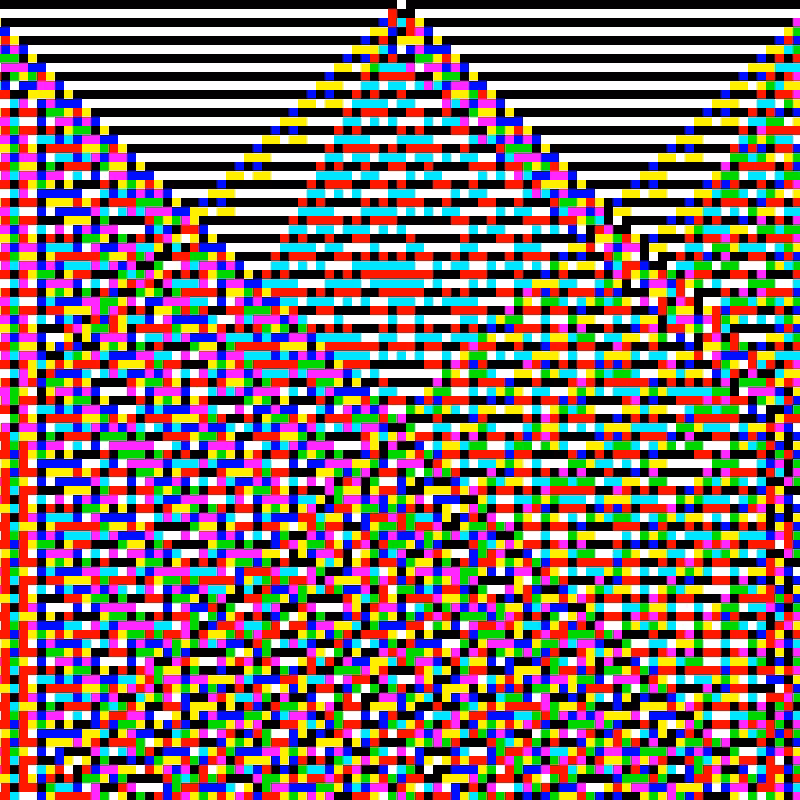 RGB Elementary Cellular Automaton #16