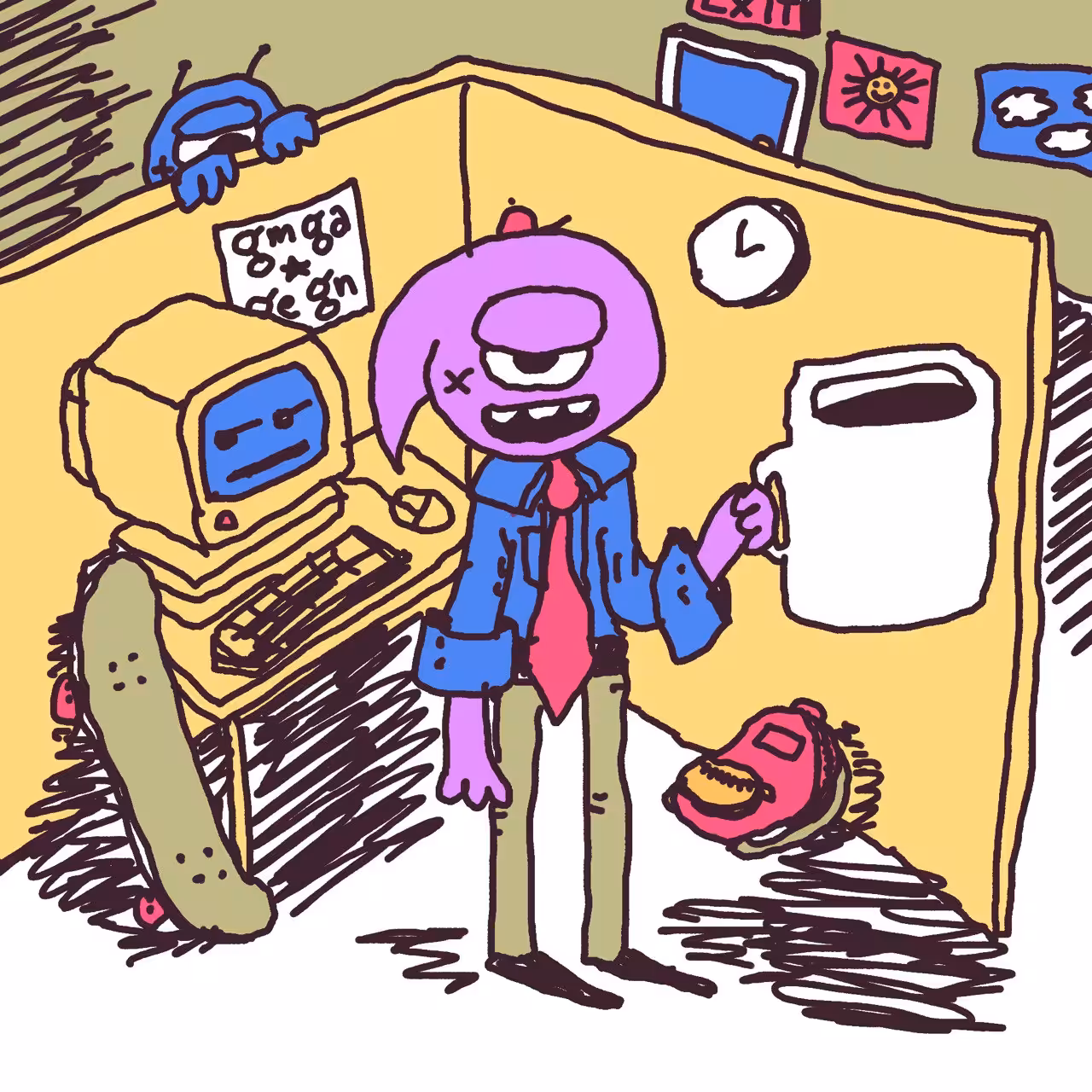 purple guy big coffee