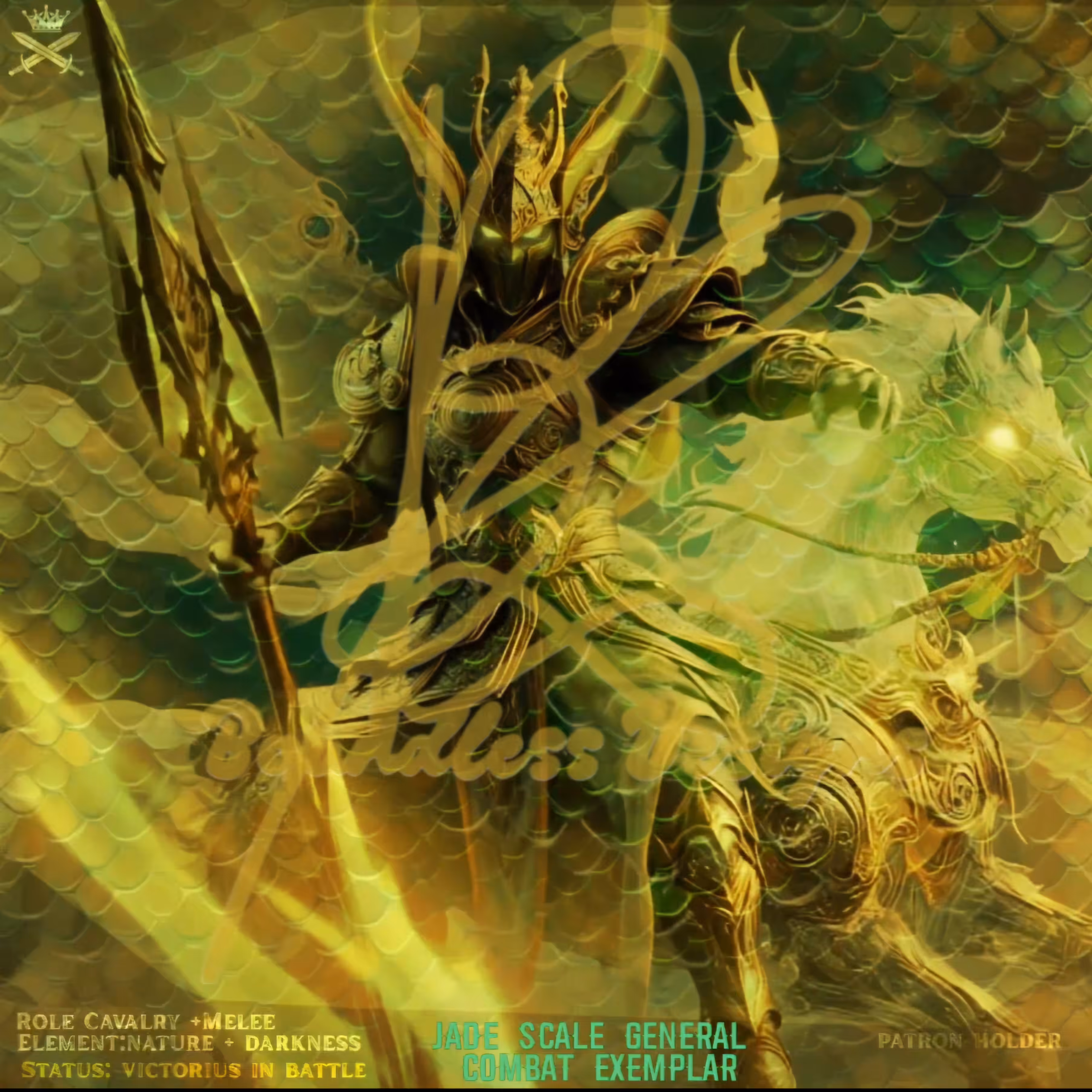 VICTORIUS IN COMBAT JADE SCALE GENERAL SIGNED (WITH UNLOCKABLE CONTENT NO SIGNATURE VARIANT)