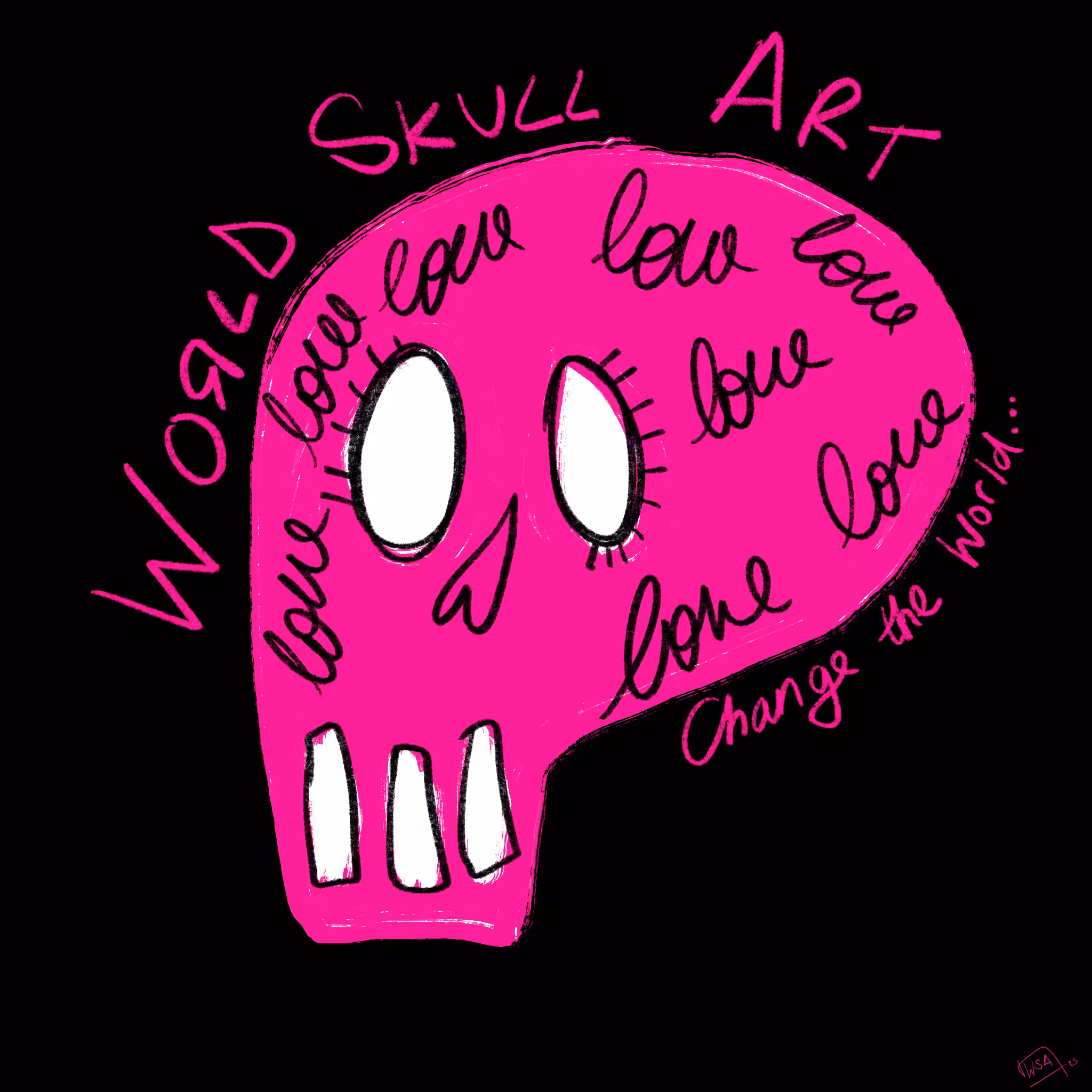 "World Skull Art" - Crazy Skull WSA