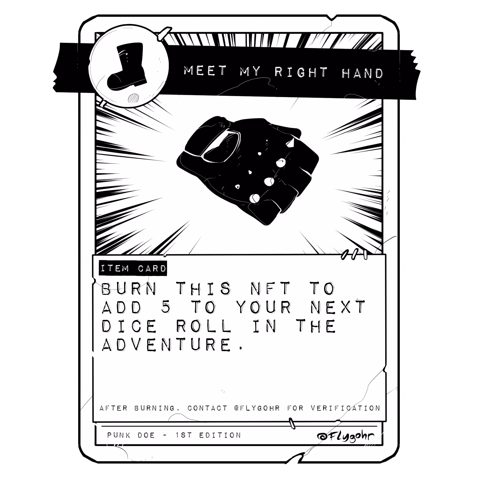 MEET MY RIGHT HAND | Original Item Card | 1st ED.