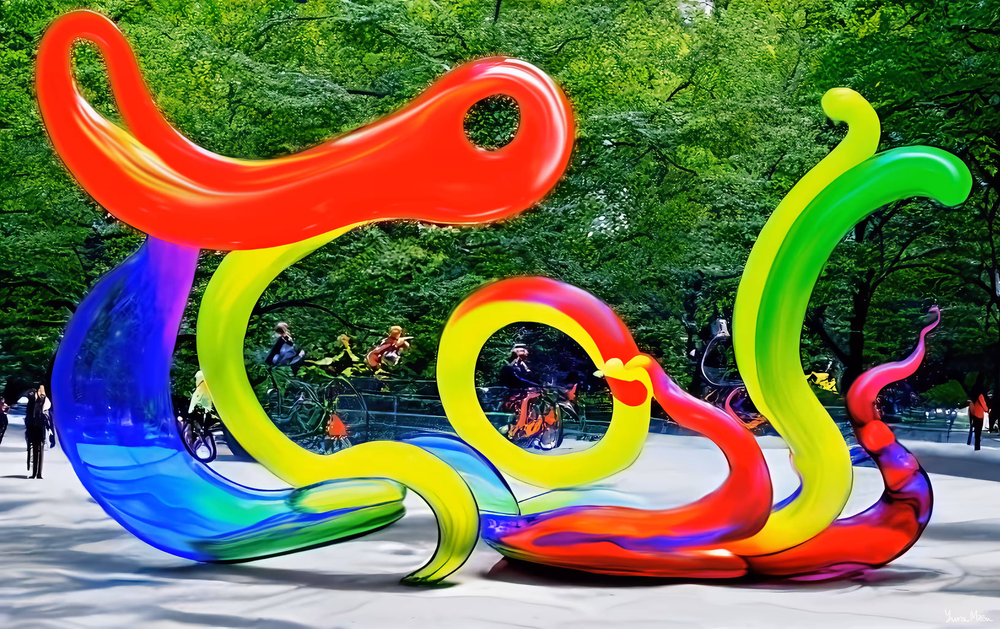 Cycling in NYC/// Glass blown installation #14