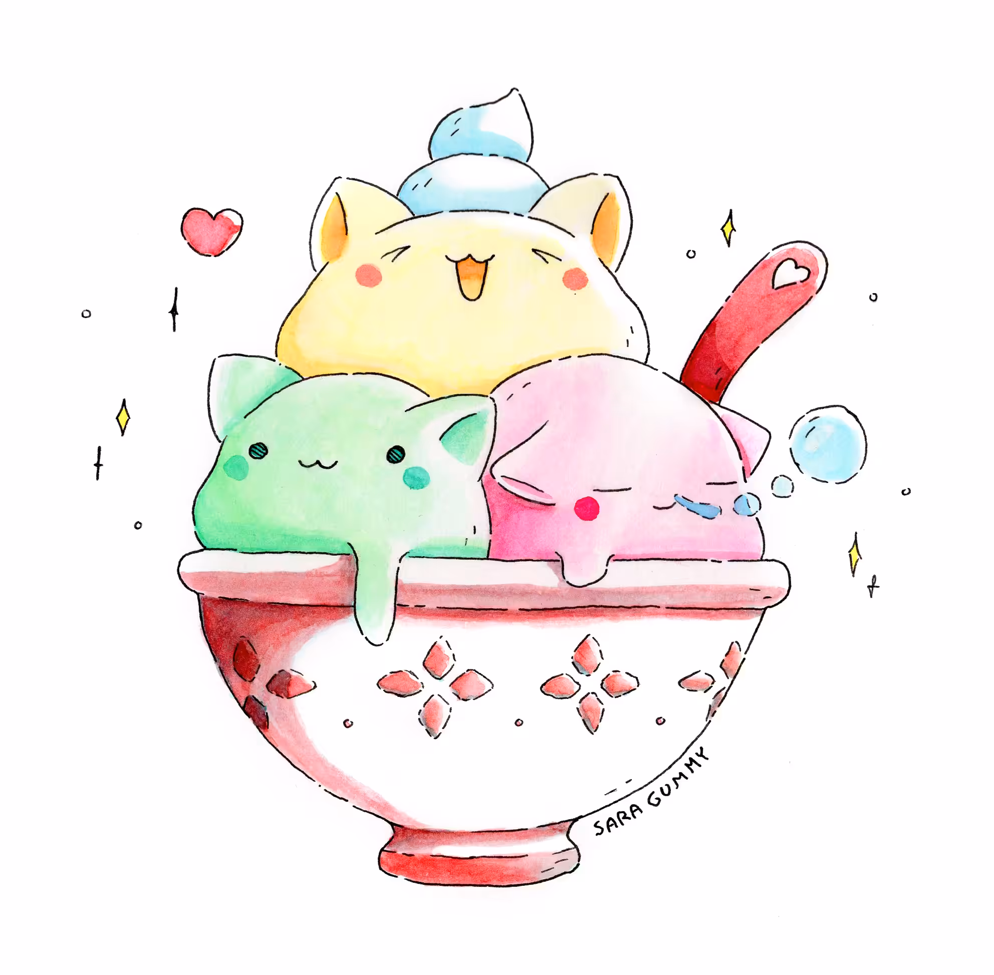 Rainbow Neko Ice Cream