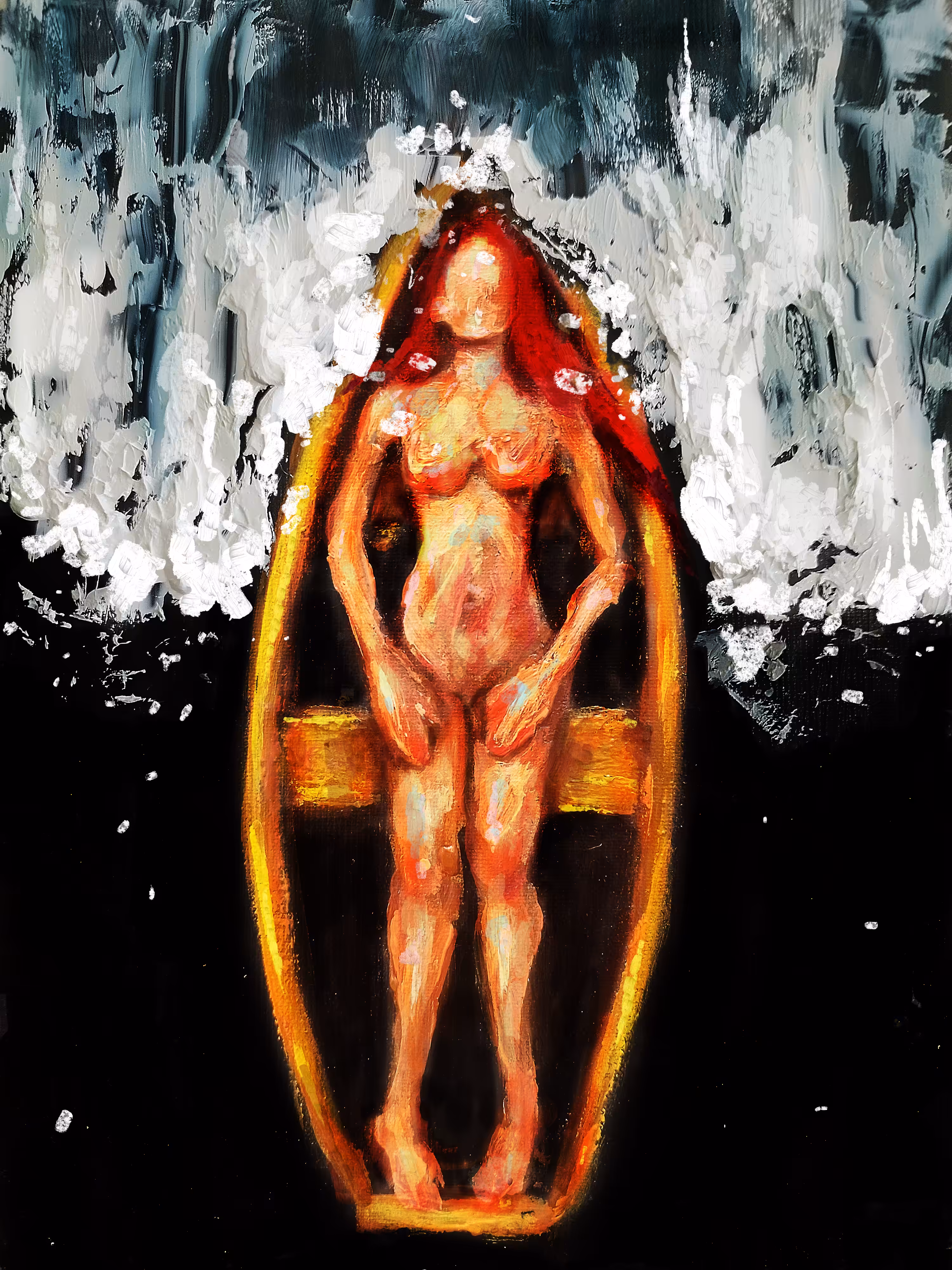 RED HAIR, NO RETREAT!: The wave came, she let it pass!