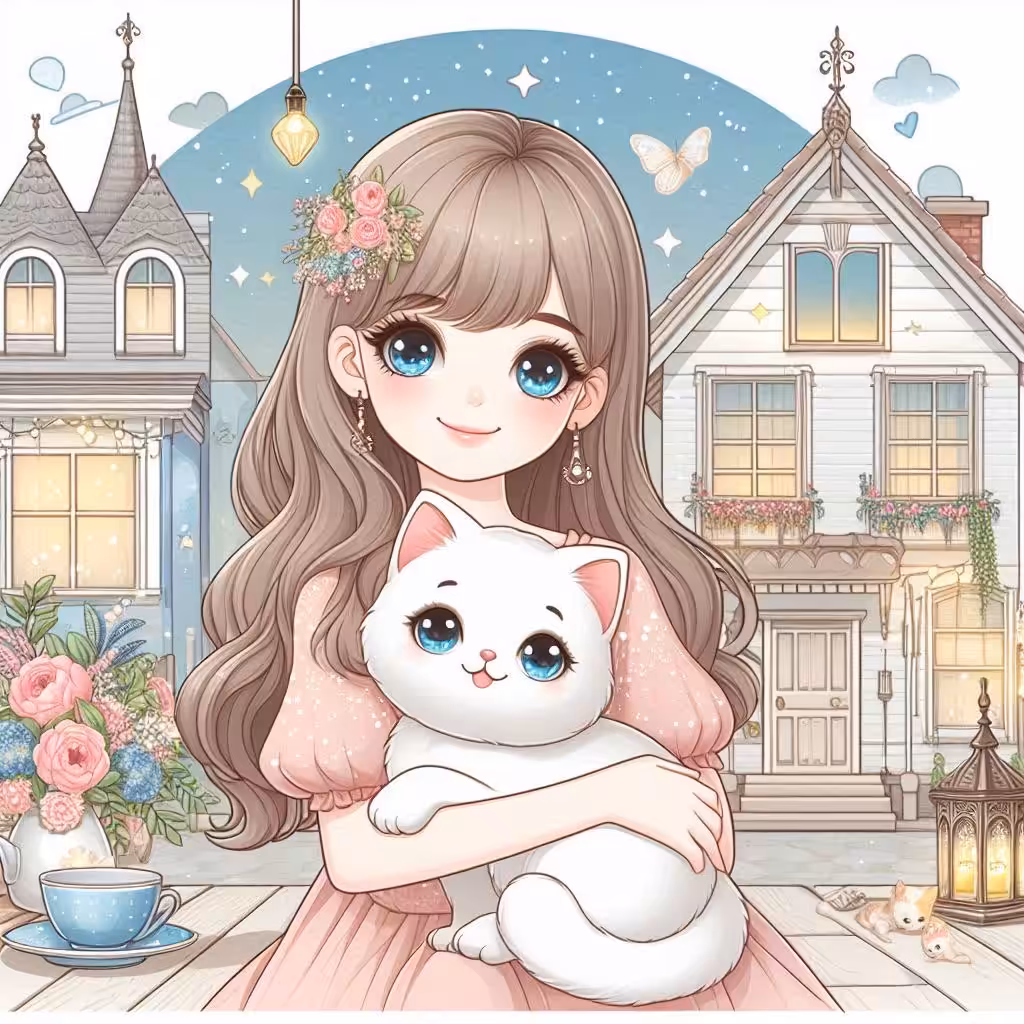 Baby white cat 