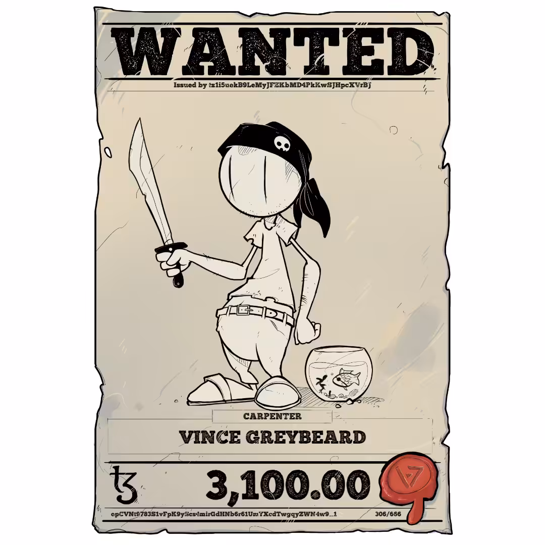 VINCE GREYBEARD | TEZOS PIRATE 306/666