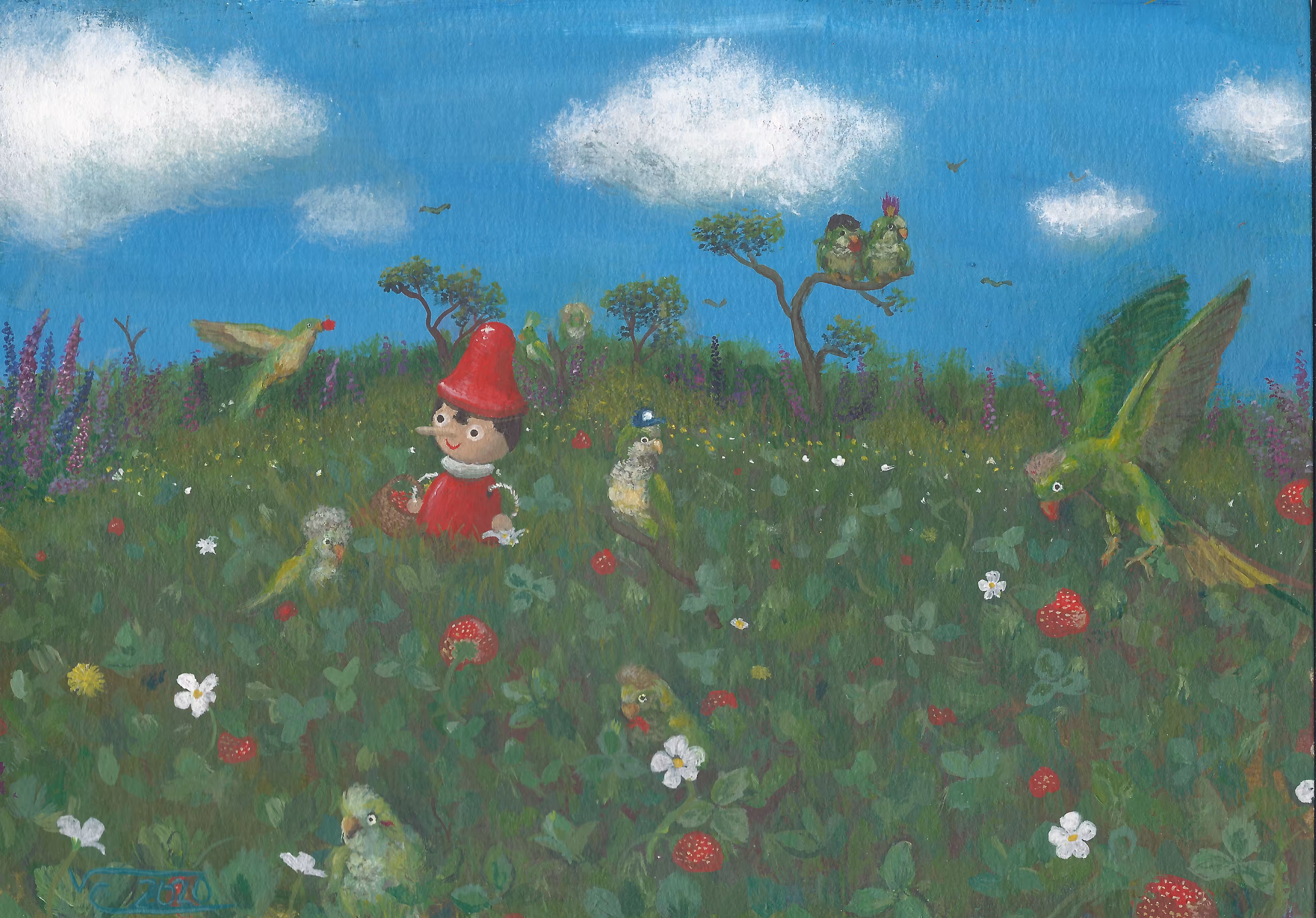 Under each flower there's a strawberry 🍓🌼🍓🌼 AC