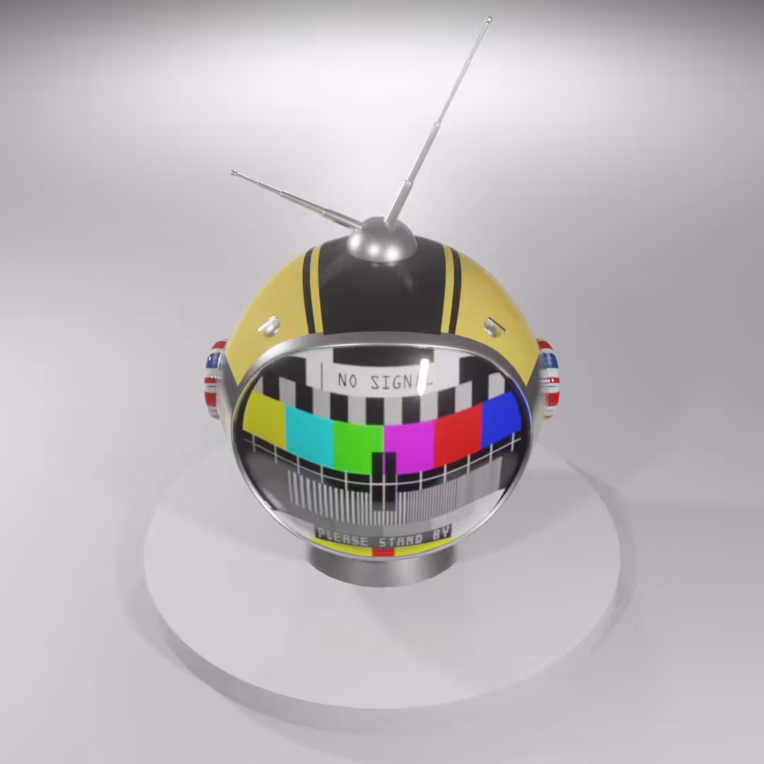 Astro Helmet 3D Animation TV lighter yellow