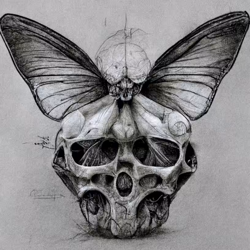 O.G. SPIRATOM - Butterfly Skullz 💀🦋 AI Concept Sketch for Wessel