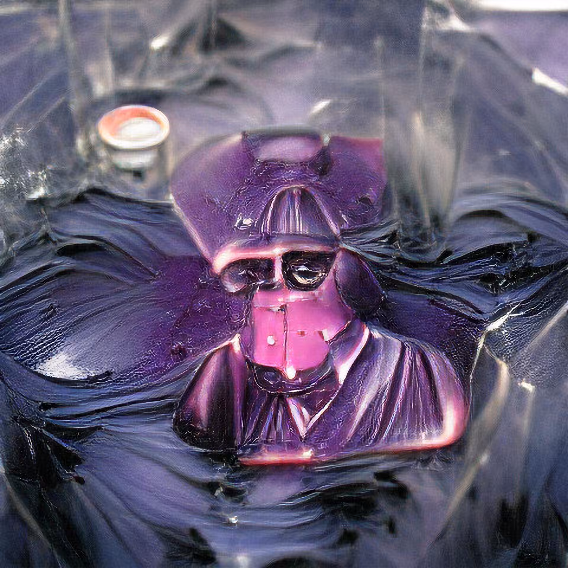 Darth Vader made of purple liquid