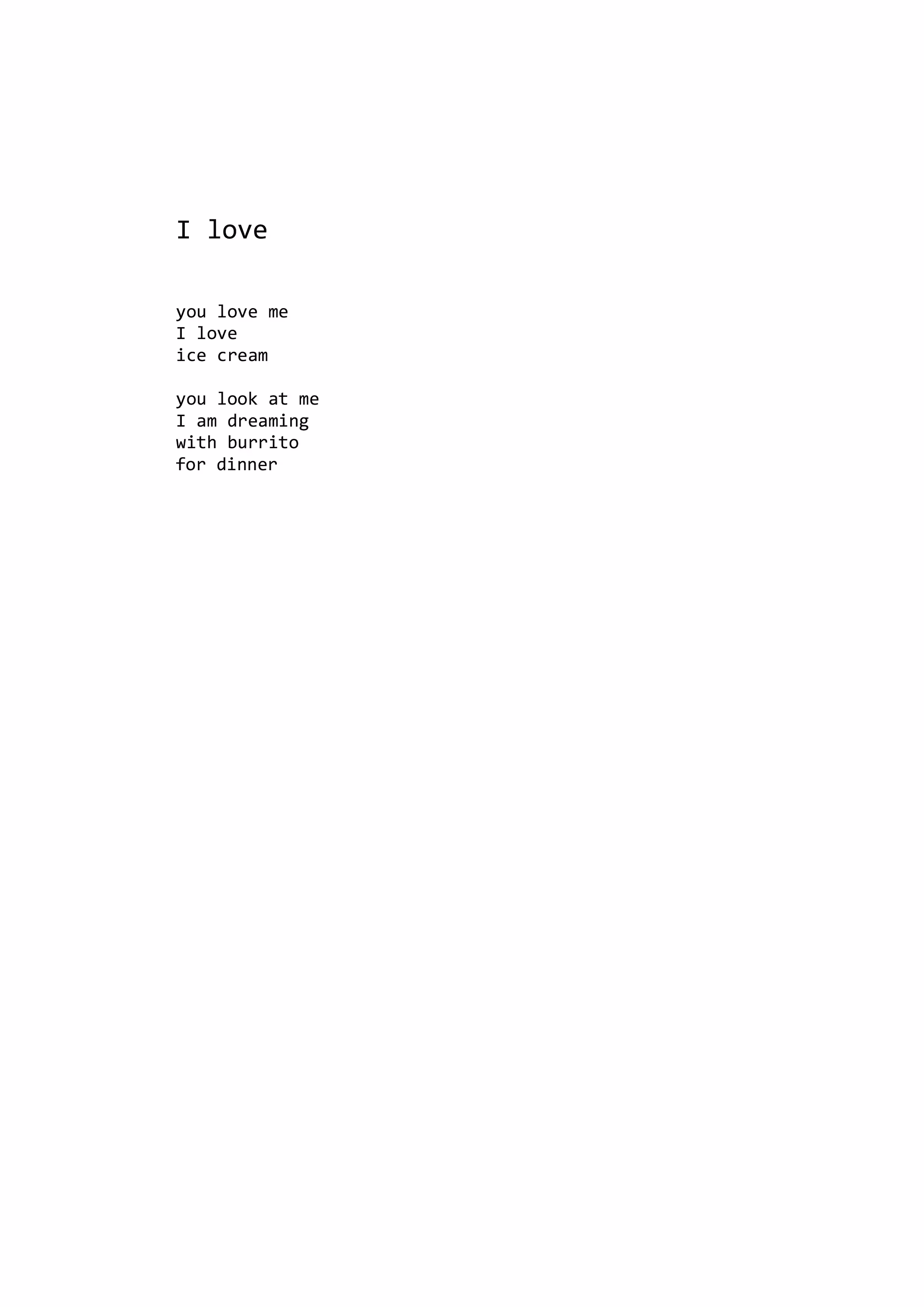 I love