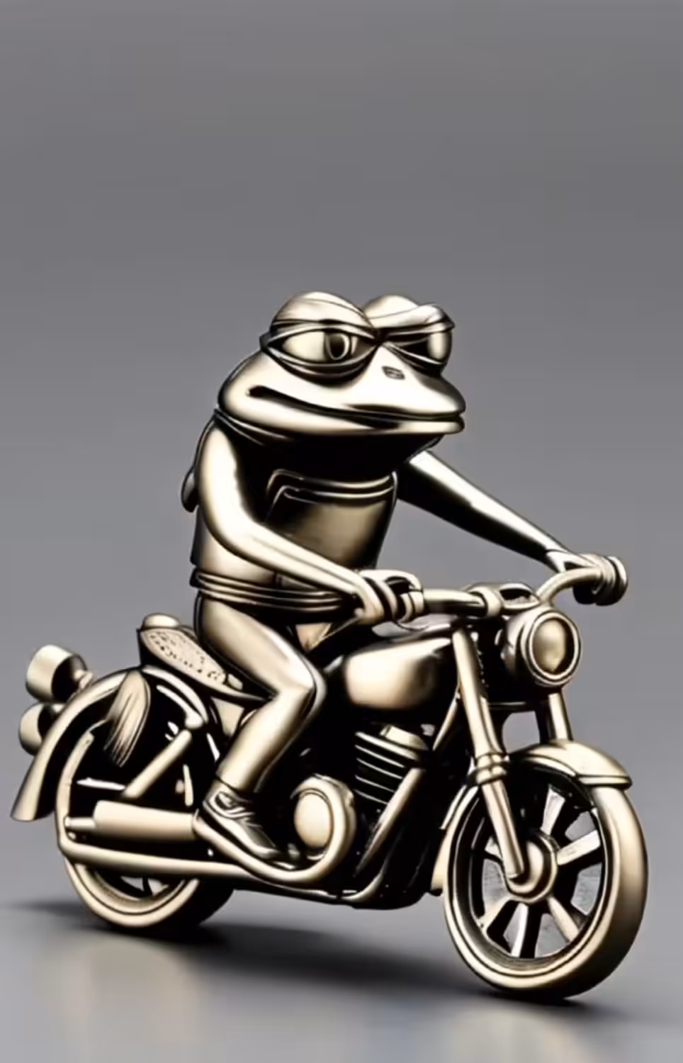 Pepe the biker - Bronze sculpture