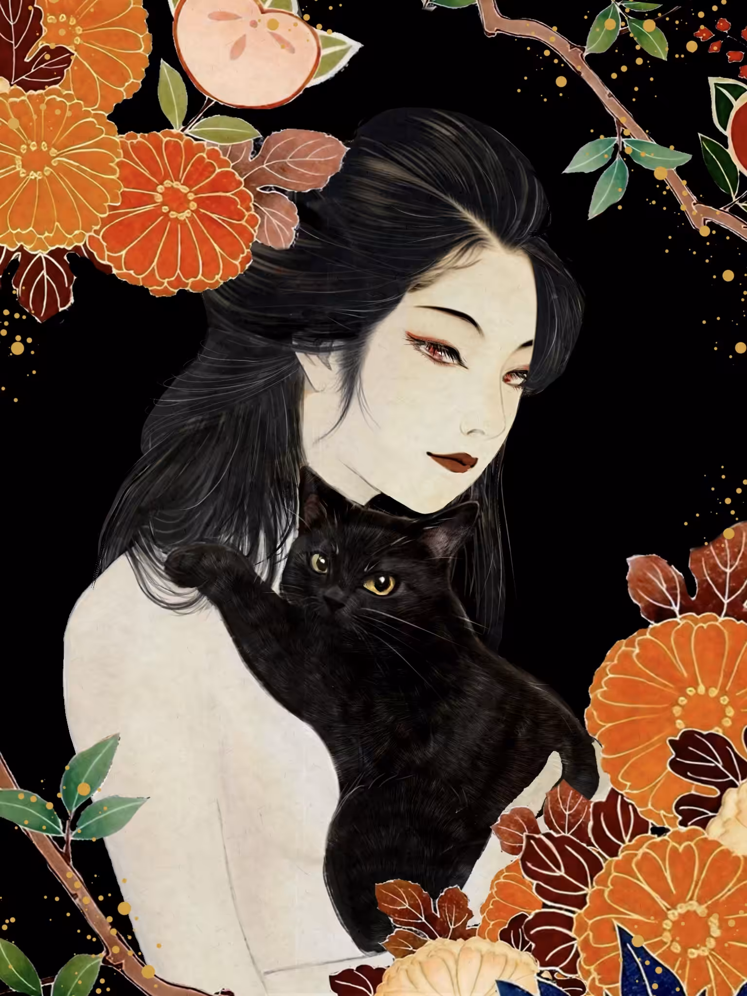 戯猫美人画 -Red＆White-