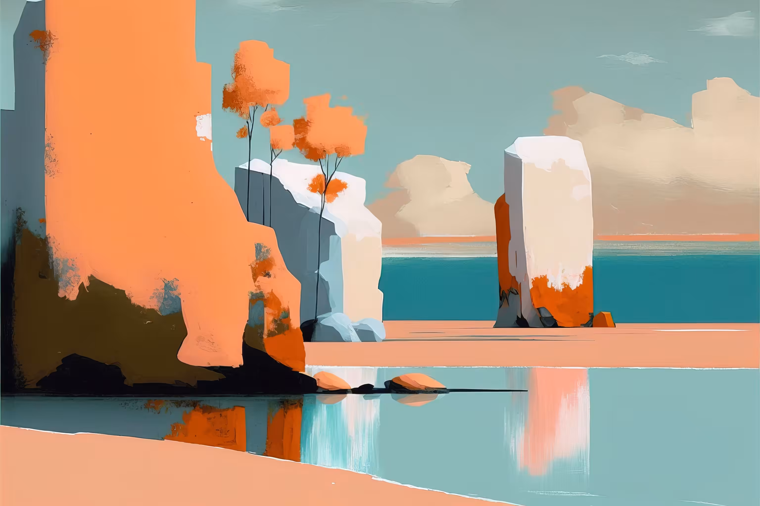 Coast at sunset