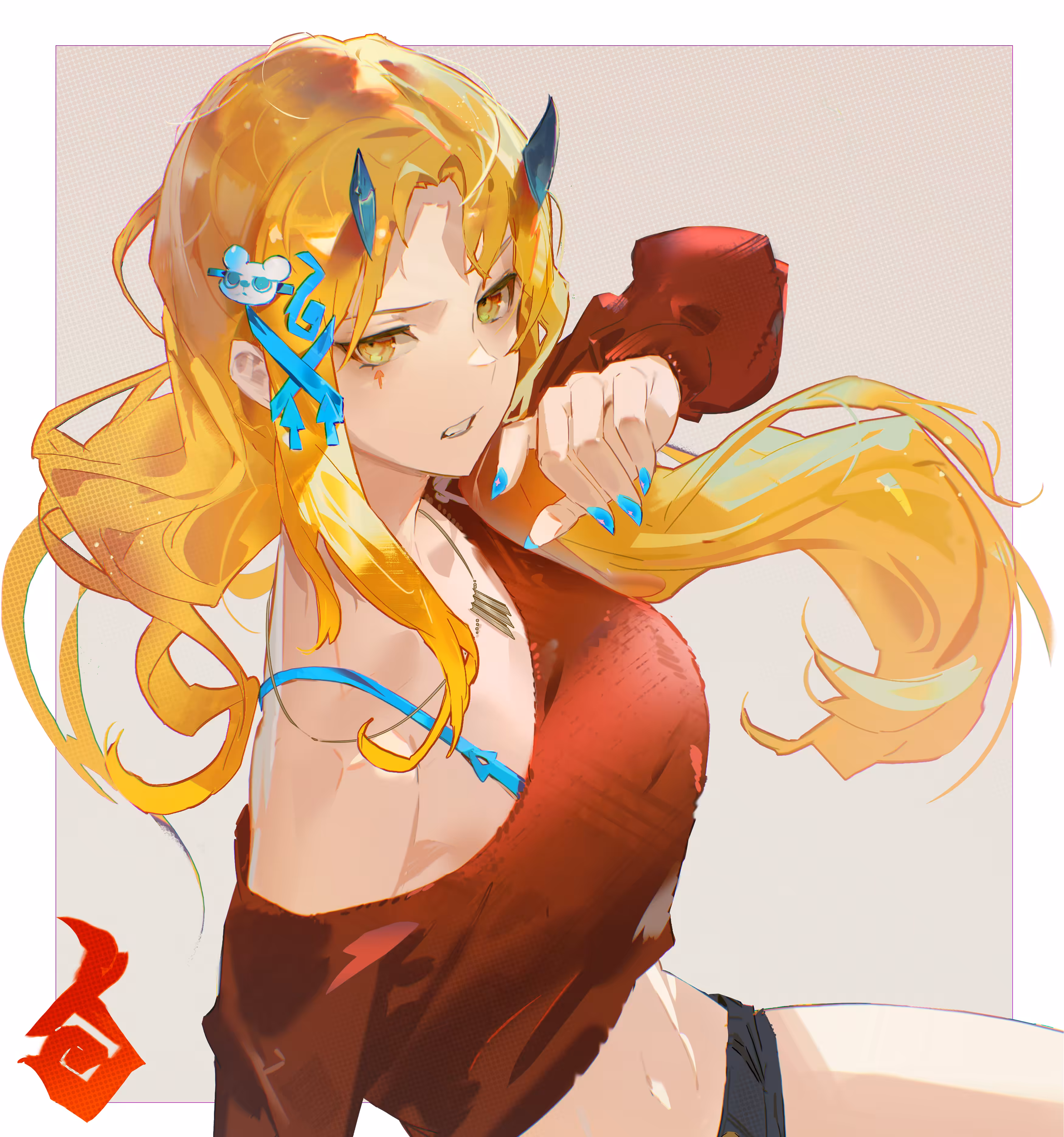 blue horn oni