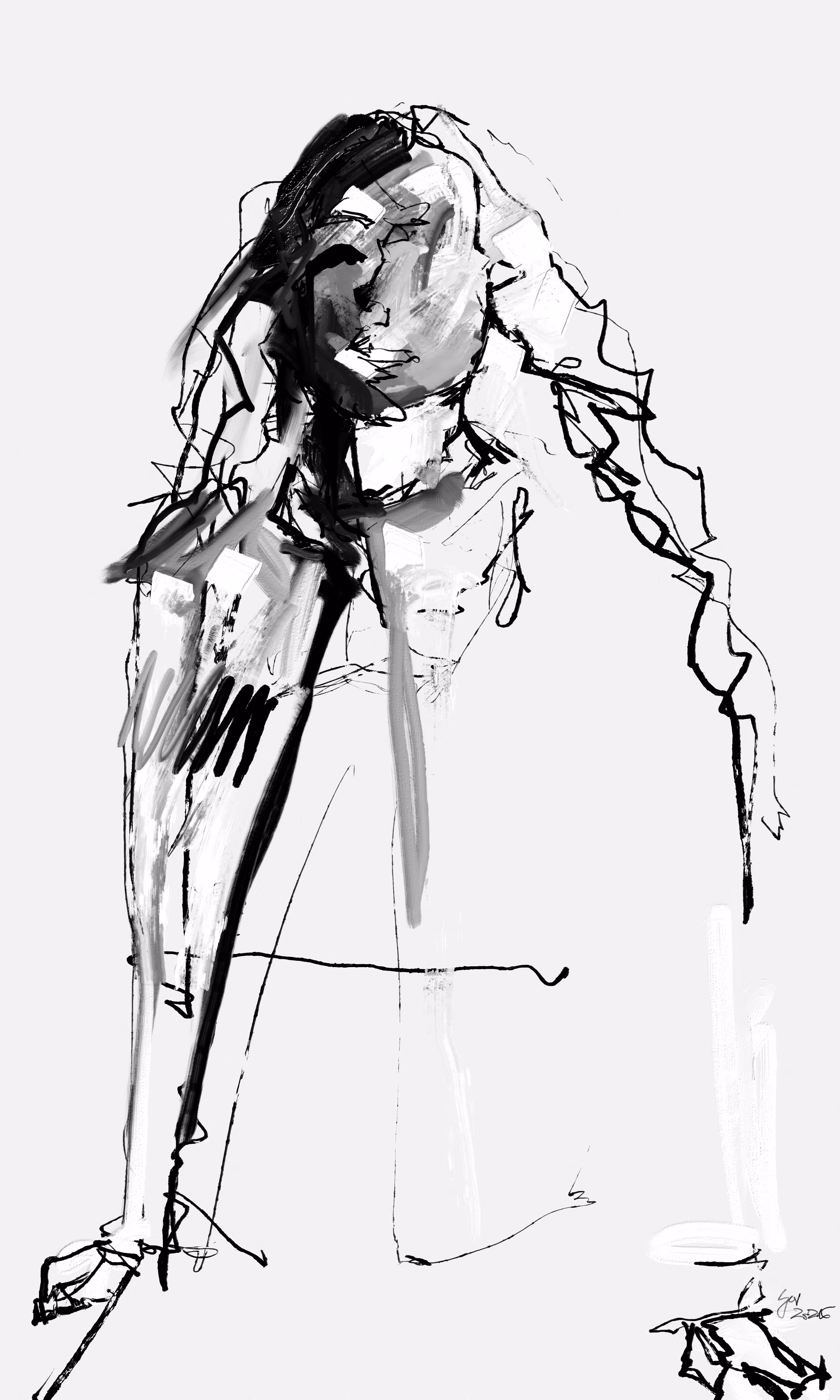 SUPERSENSOR: outline of herself
