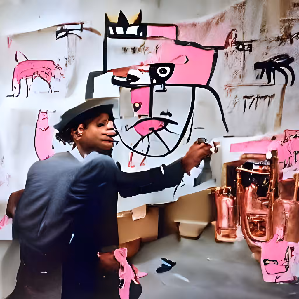 Basquiat painting Pink Panther again #4