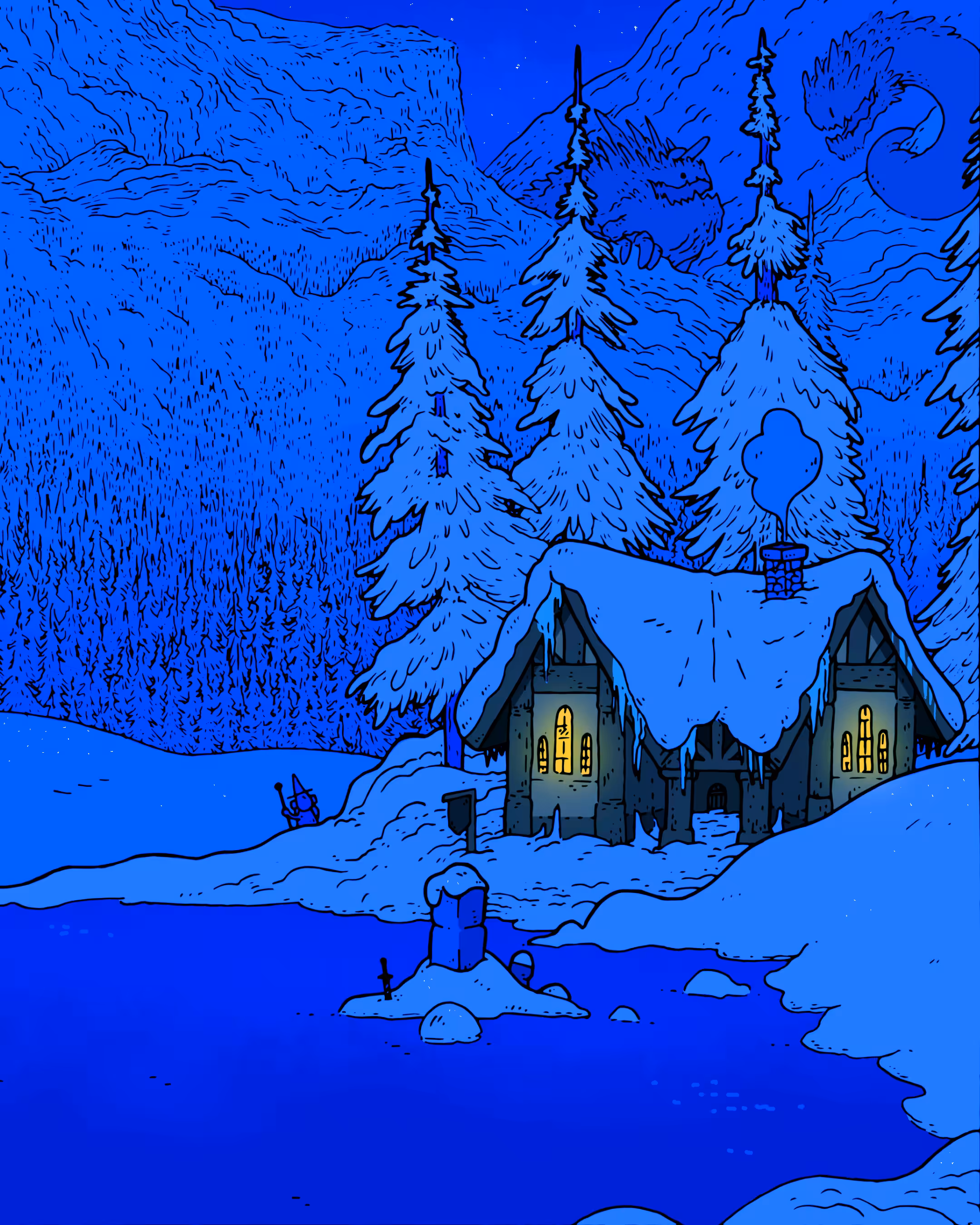 cozy winter lodge for sale by wizard  ✨❄️