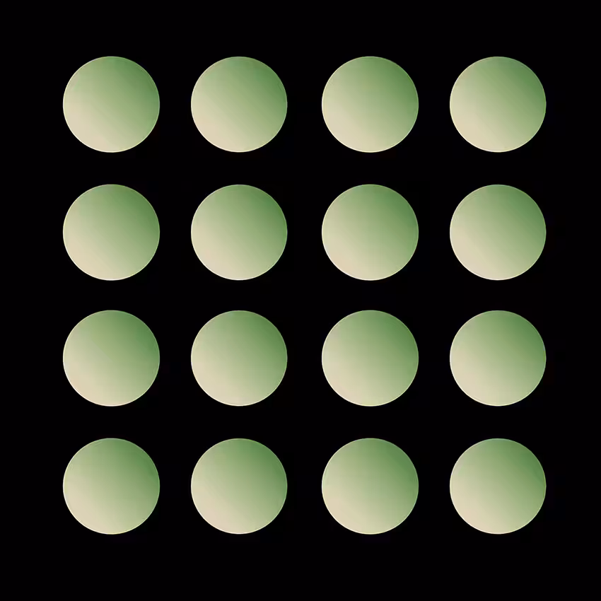 Twelve Green Circles