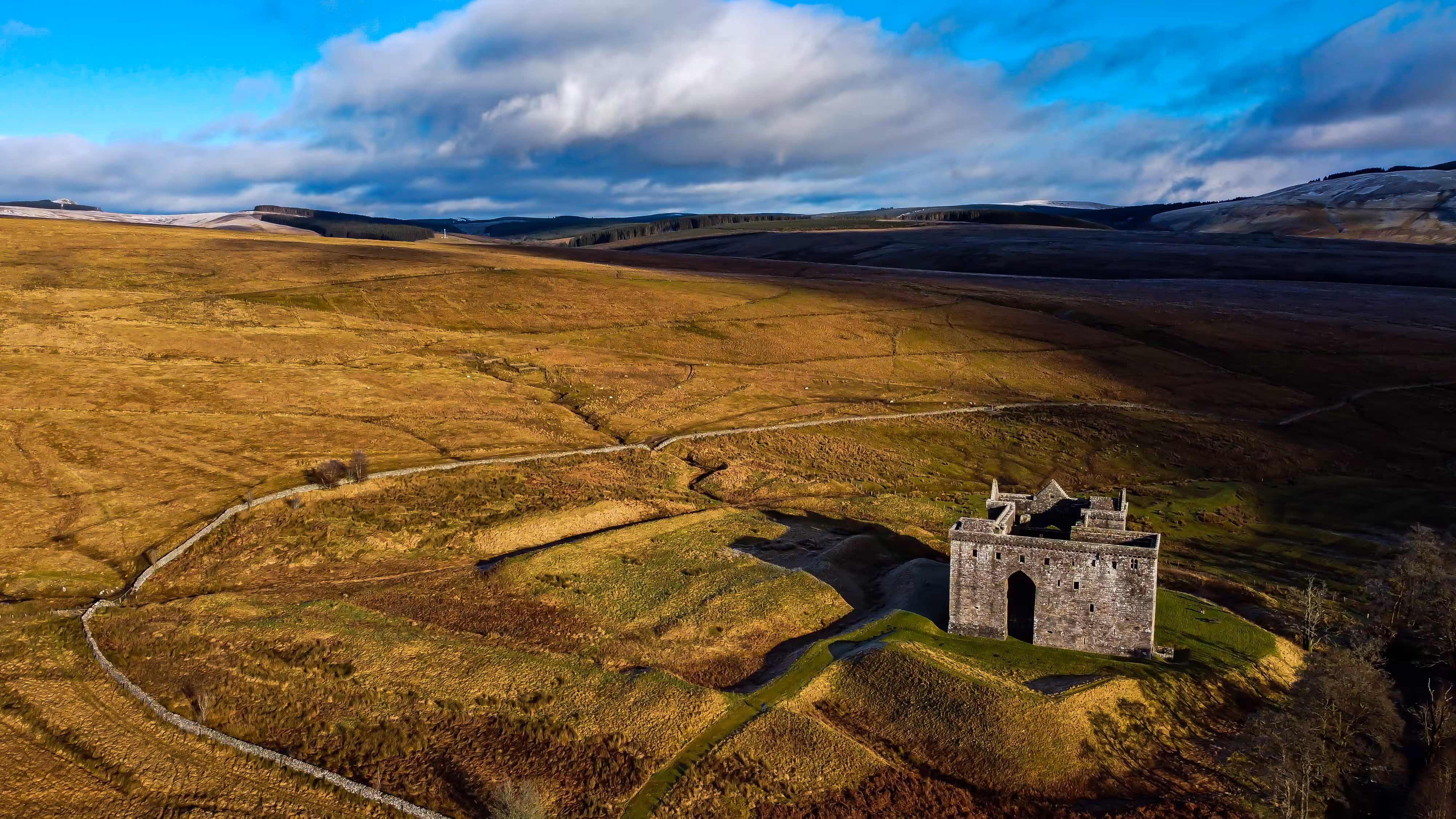 Hermitage Castle from Above