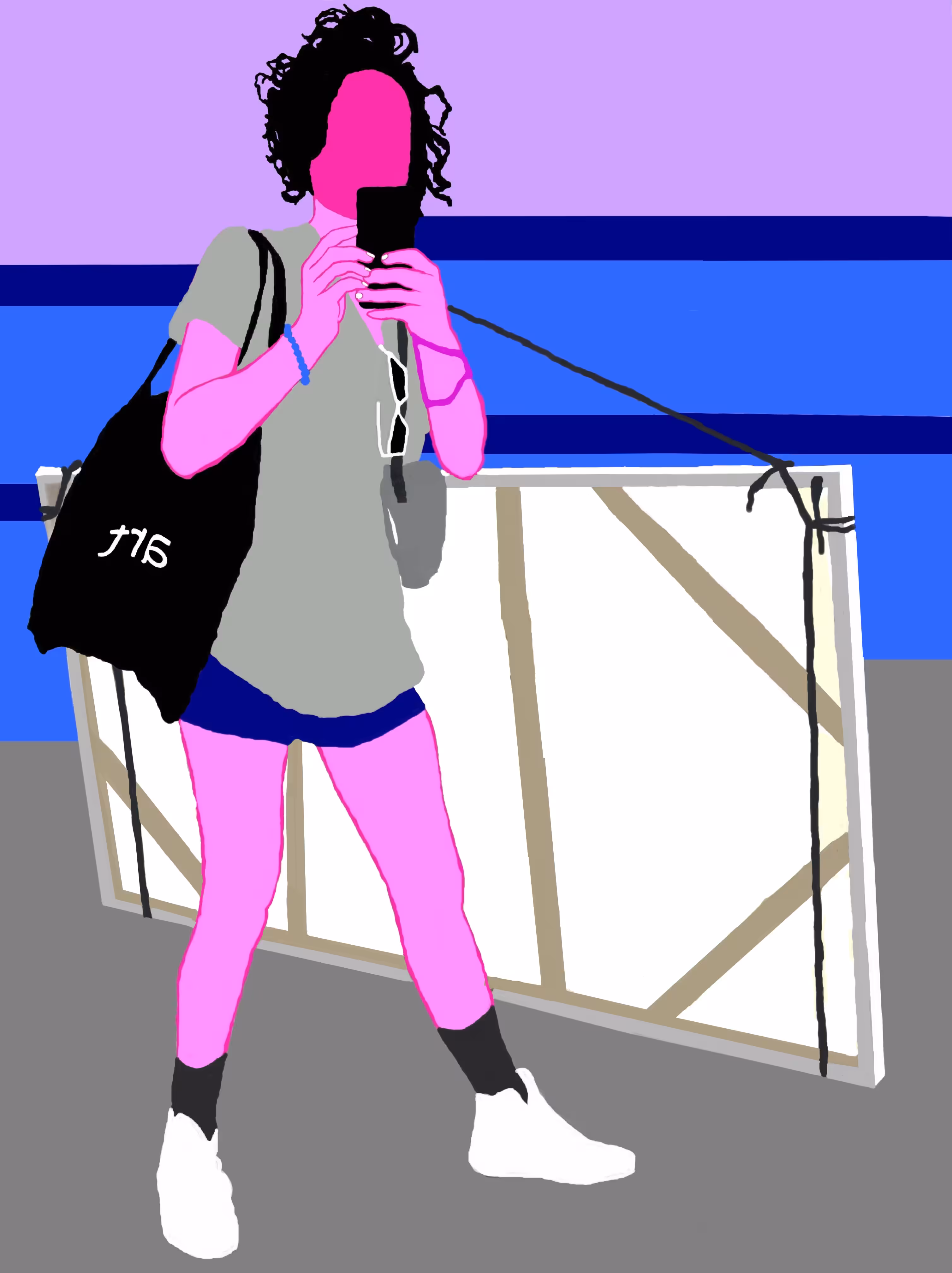 Selfie with canvas