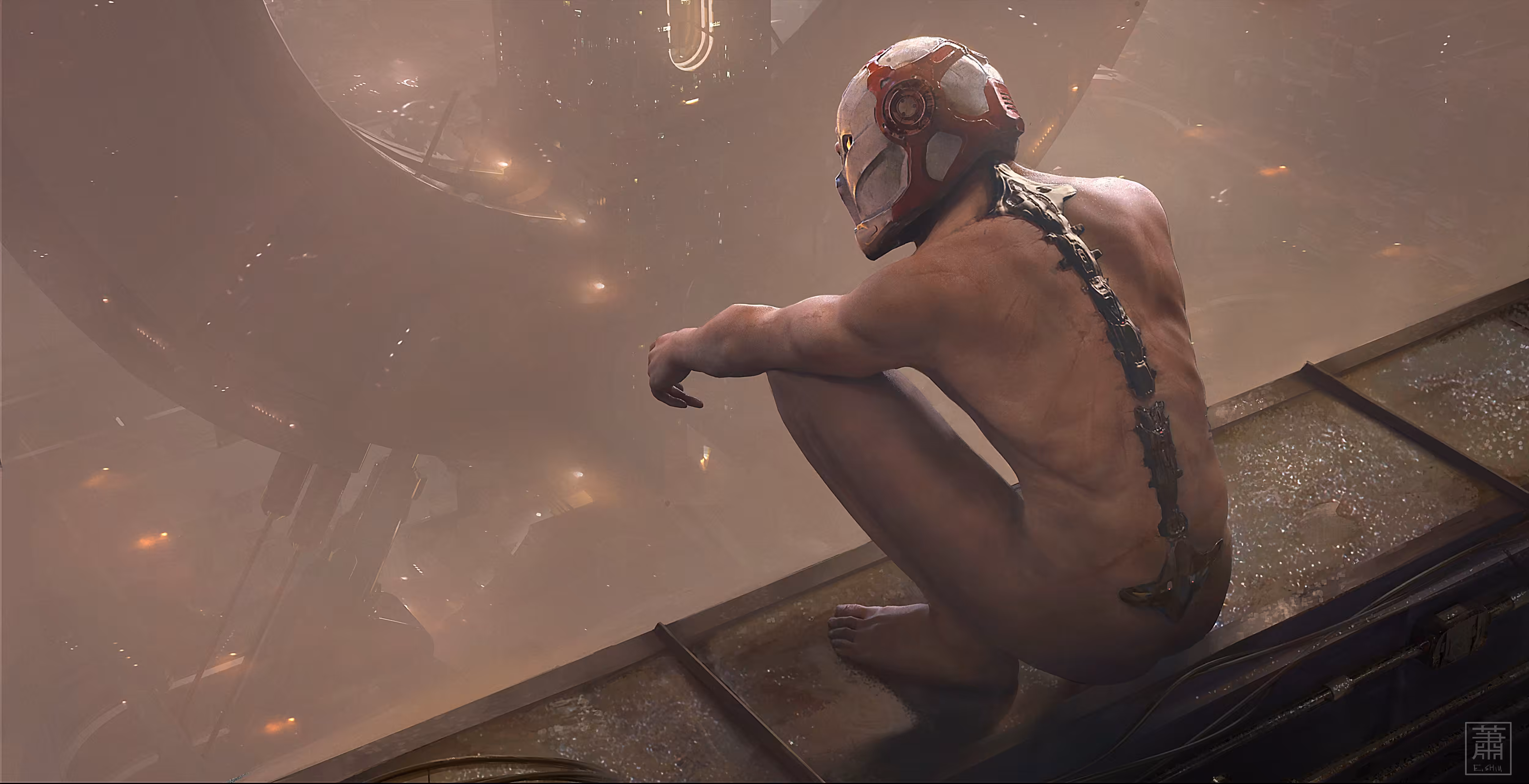 Over the city