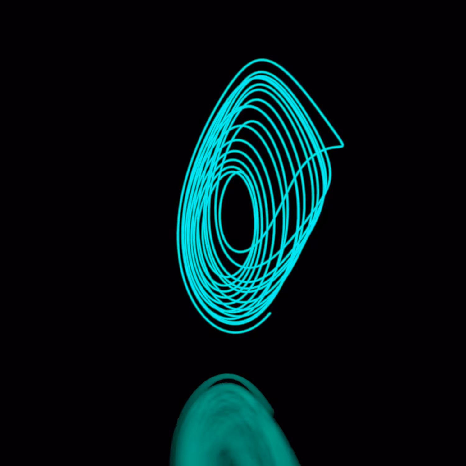 Generative Neon Strange Attractor - Monocolour - Visual Illusion - RF#2