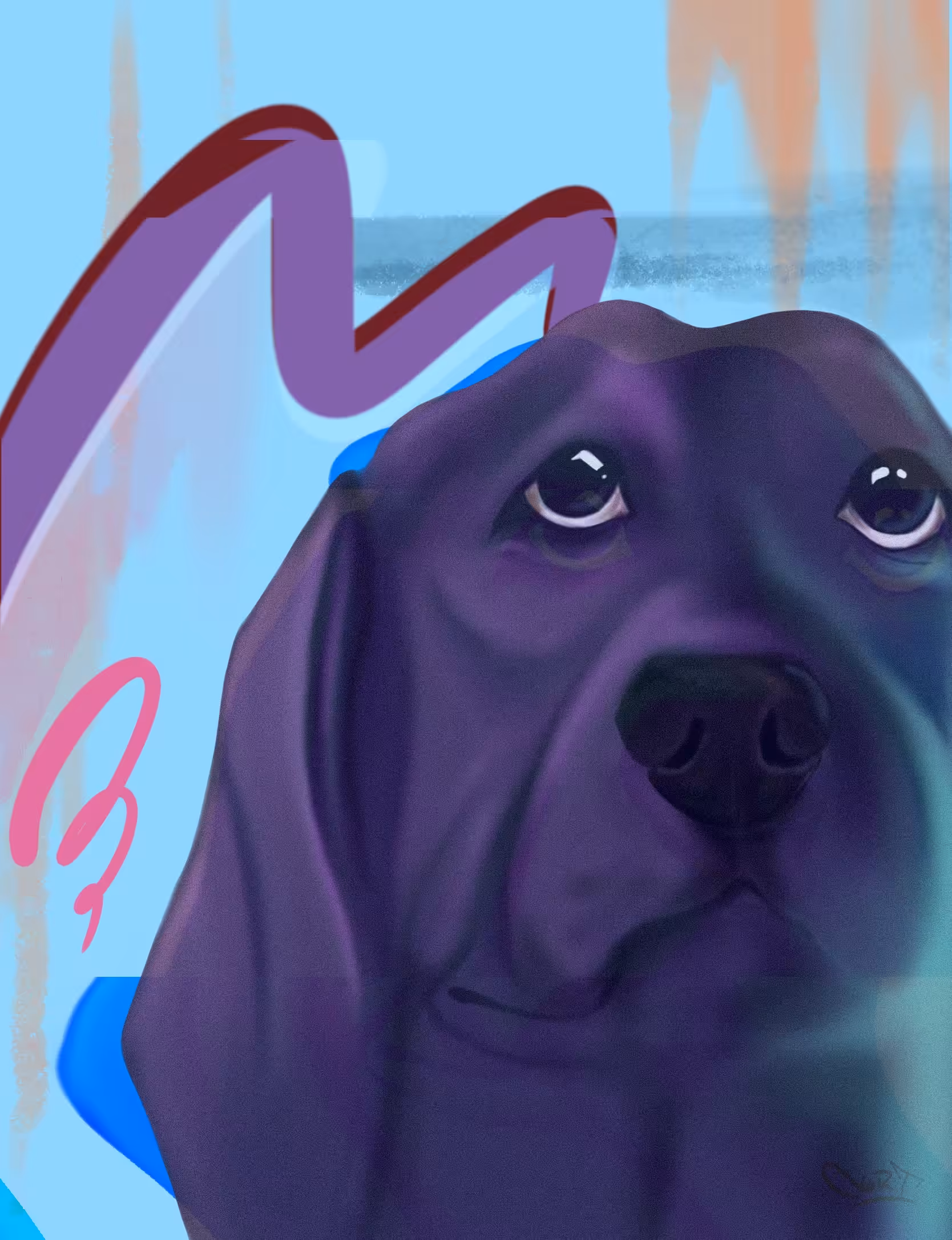 Dogital Blue&purple