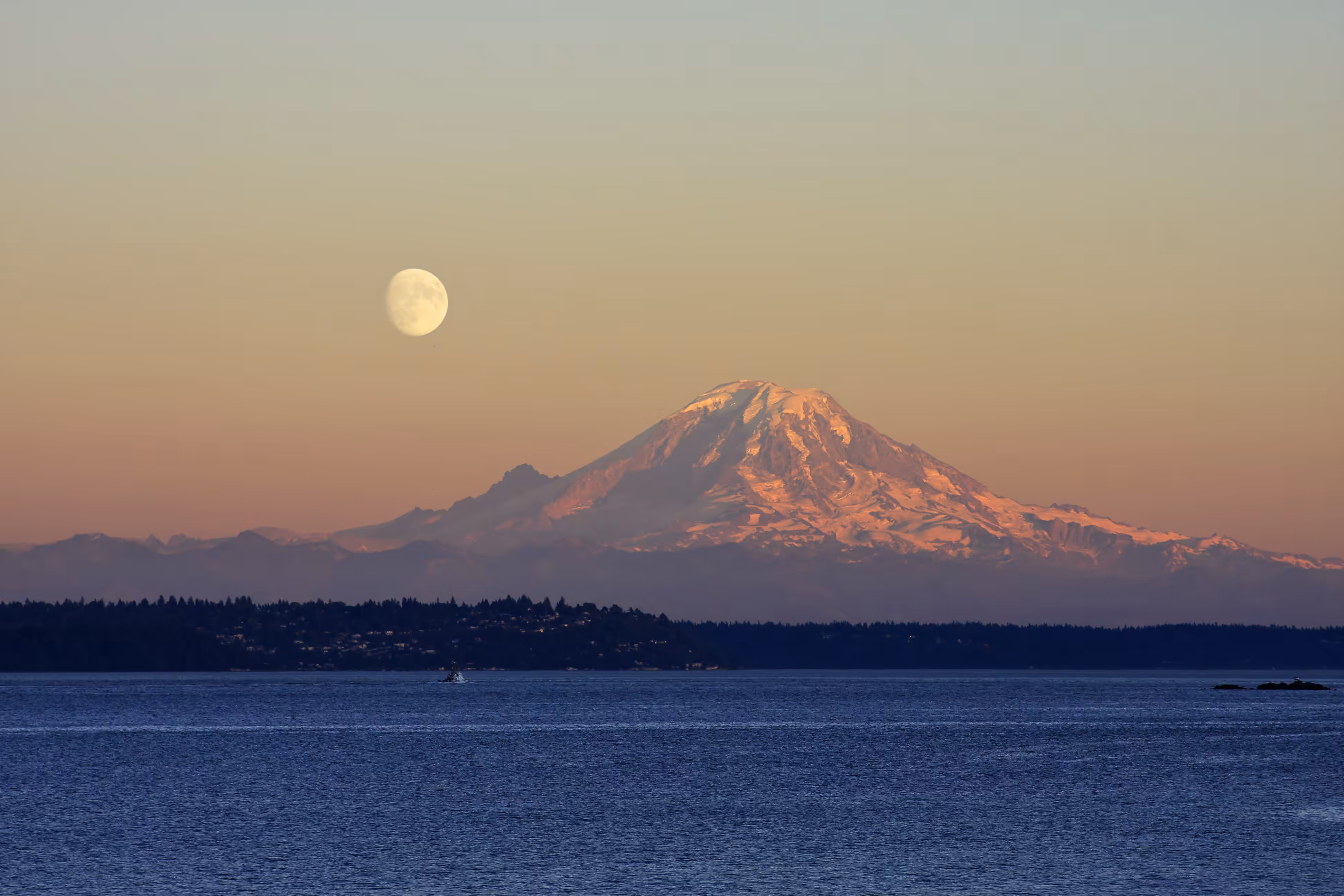 Moon Over Mt. Rainier