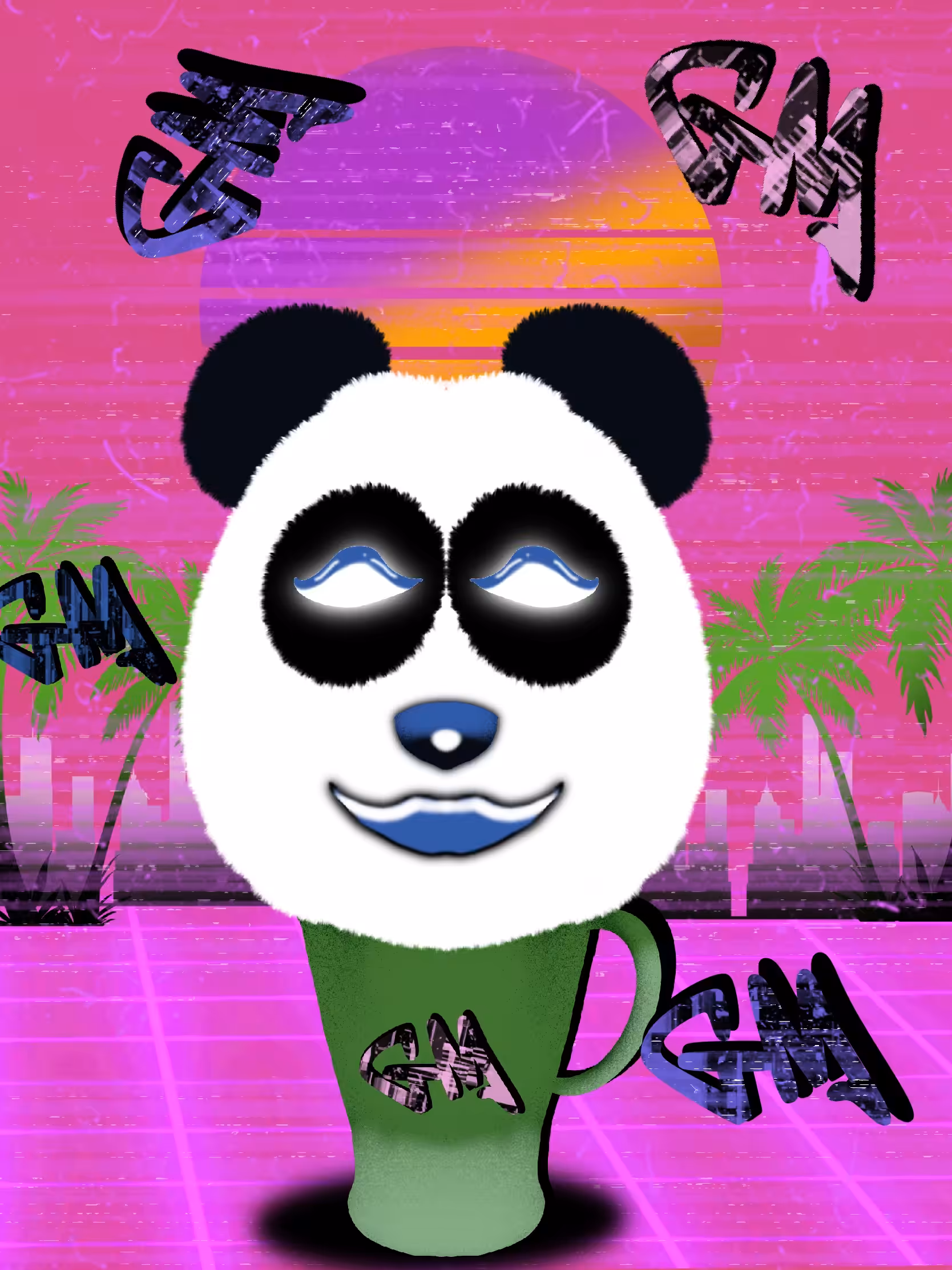 Gm panda in a cup