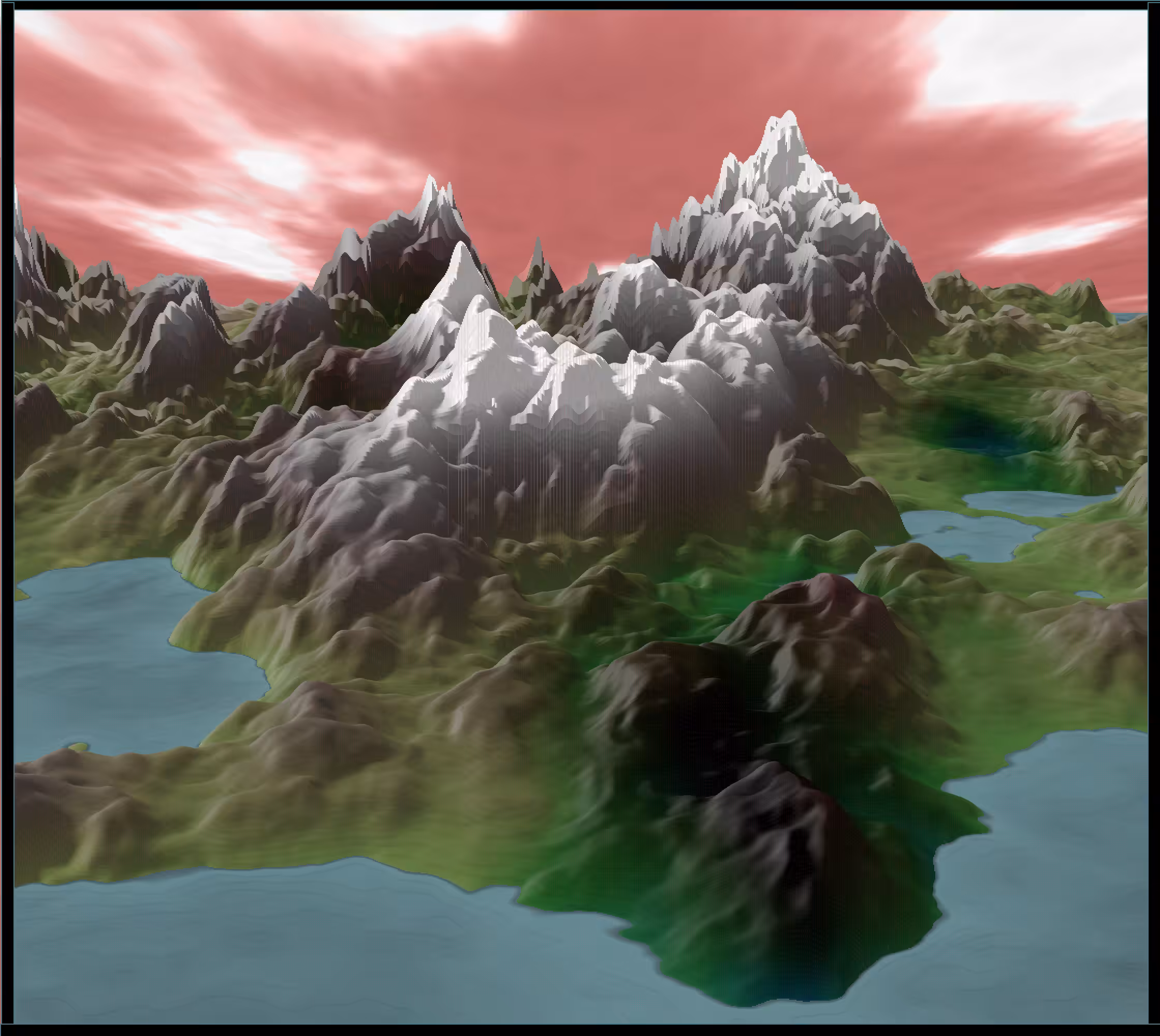 Landscape with mountains painting 1