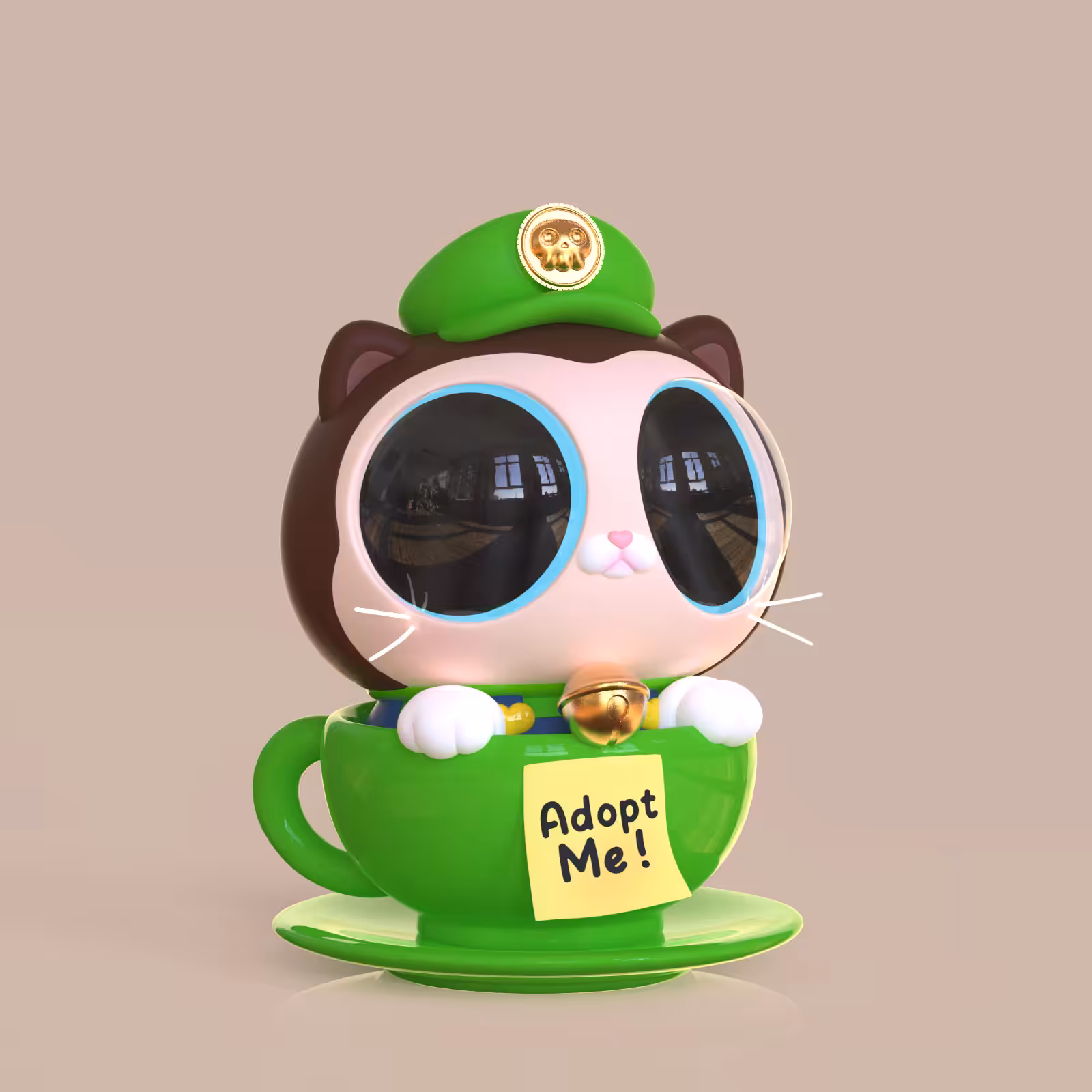 Cupcat #011 Green Plumber