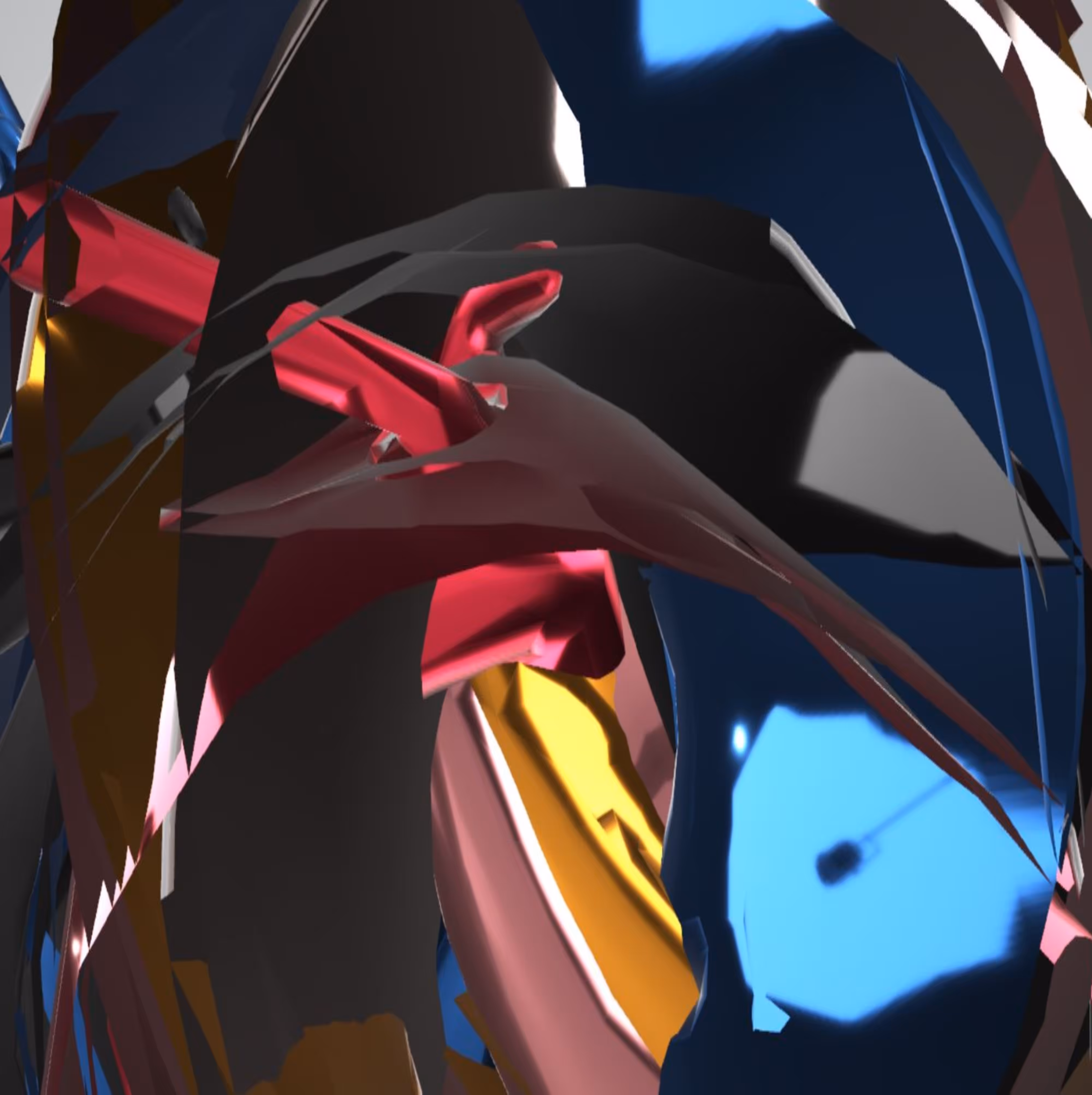 Abtsract Screenshot of 3d work 6 headed cowboy.