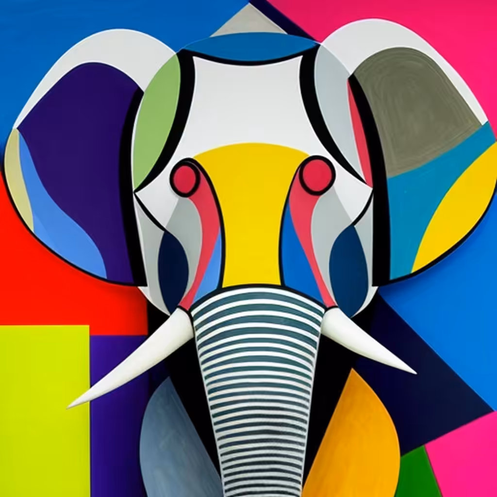 Cubist #64 (Elephant)