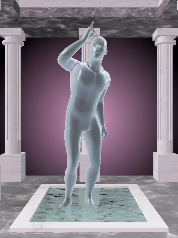The Arguing Shimmery Blue Man #6125