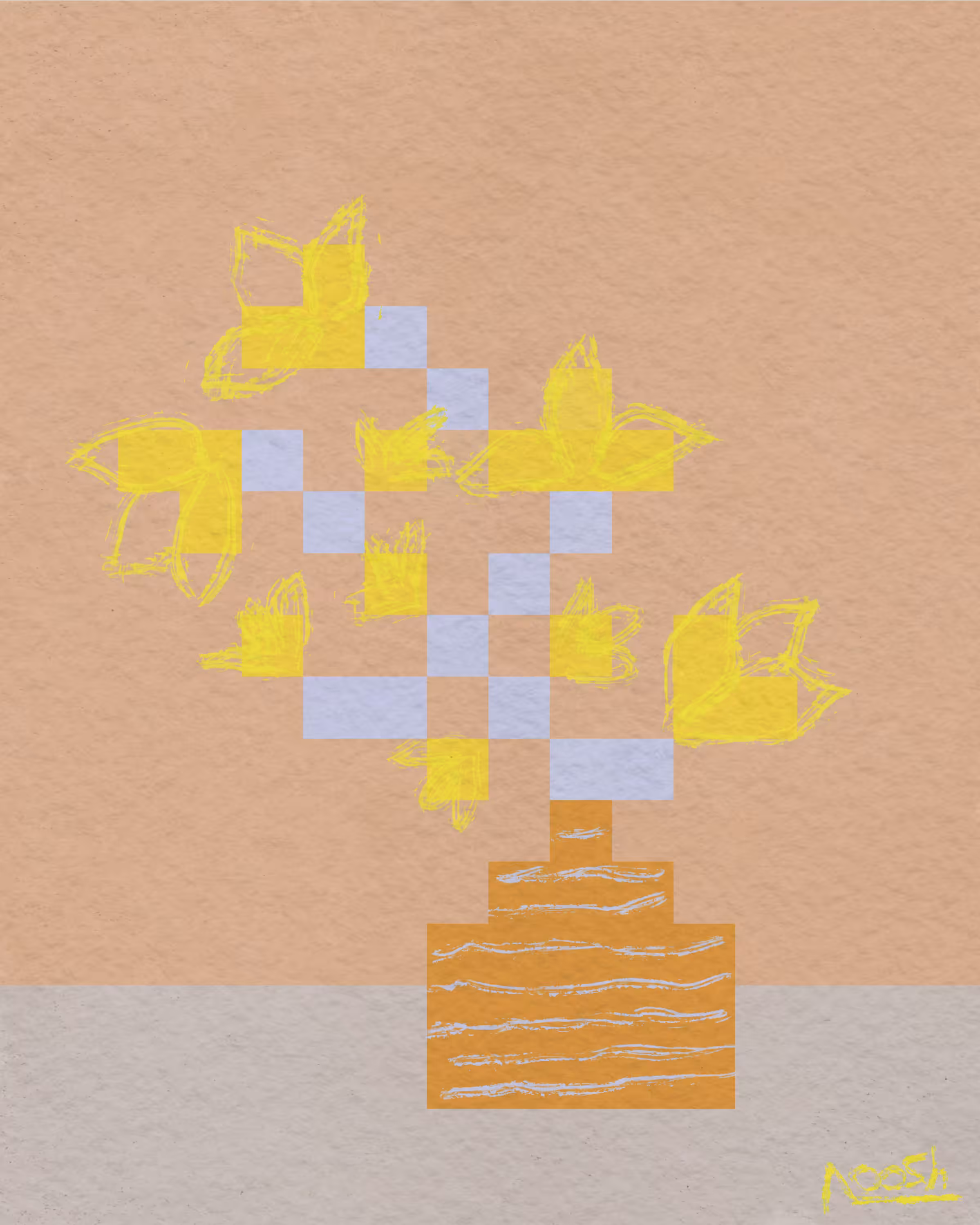 Rush Daffodil in Orange vase