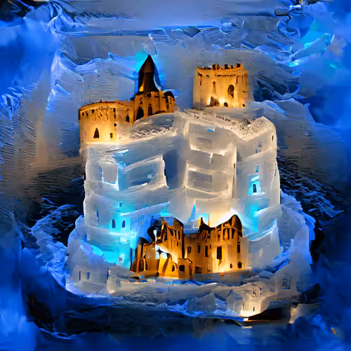 Castle Frozen in Ice
