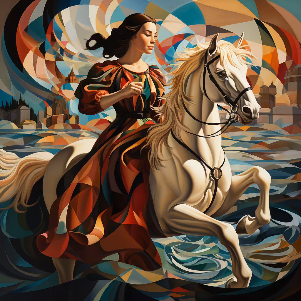 Queen Riding through the River