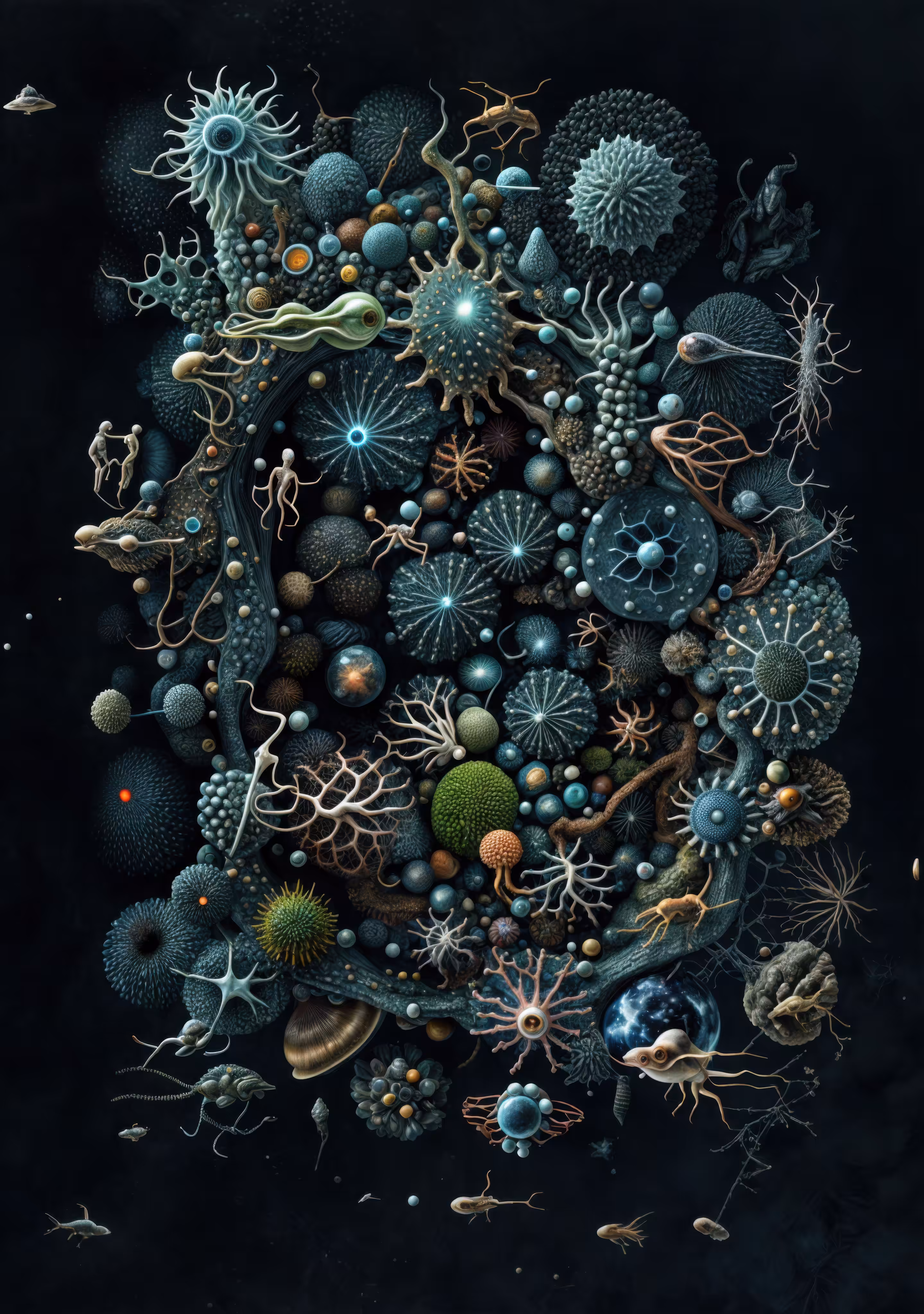 Microscopic Pigment Structure in Bosch